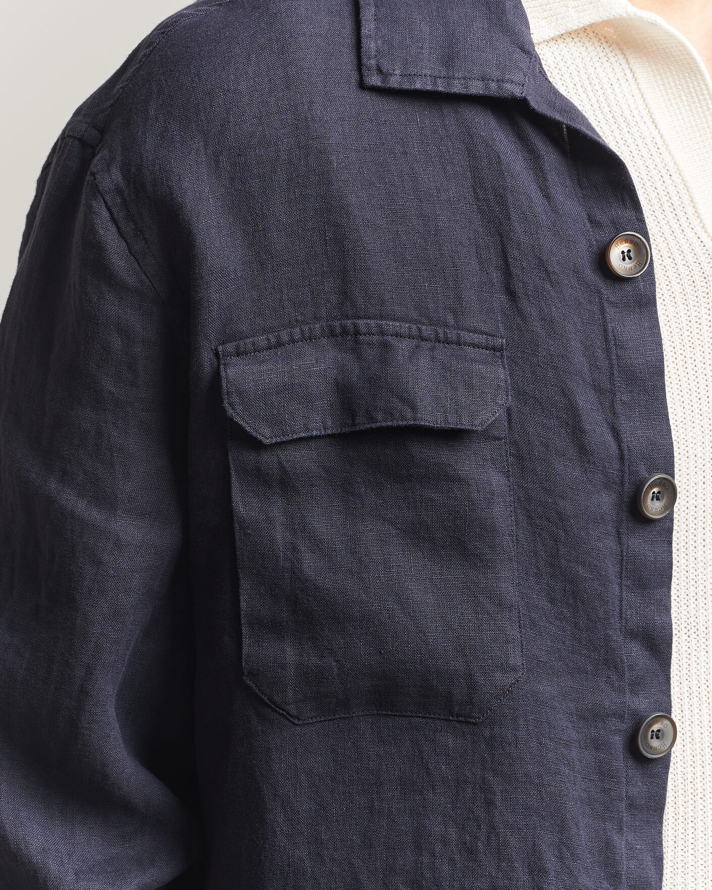 Mies | Takit | Herno | Linen Safari Jacket Navy