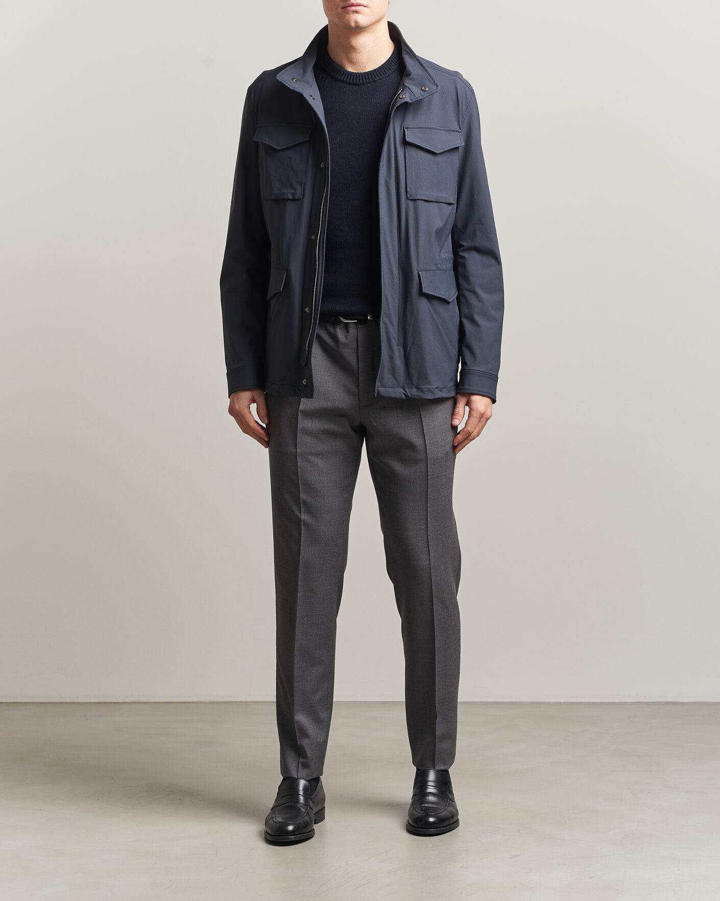 Mies | Takit | Herno | Soft Nylon Field Jacket Navy