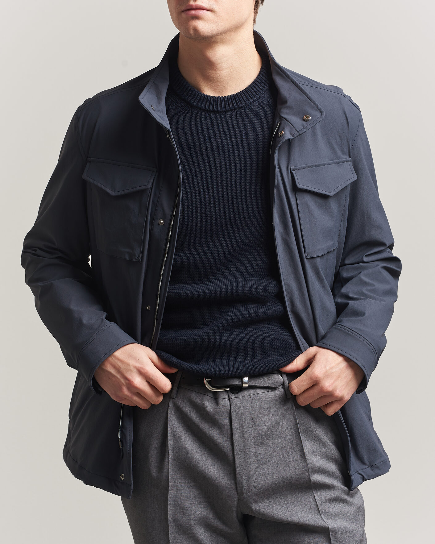 Mies | Takit | Herno | Soft Nylon Field Jacket Navy