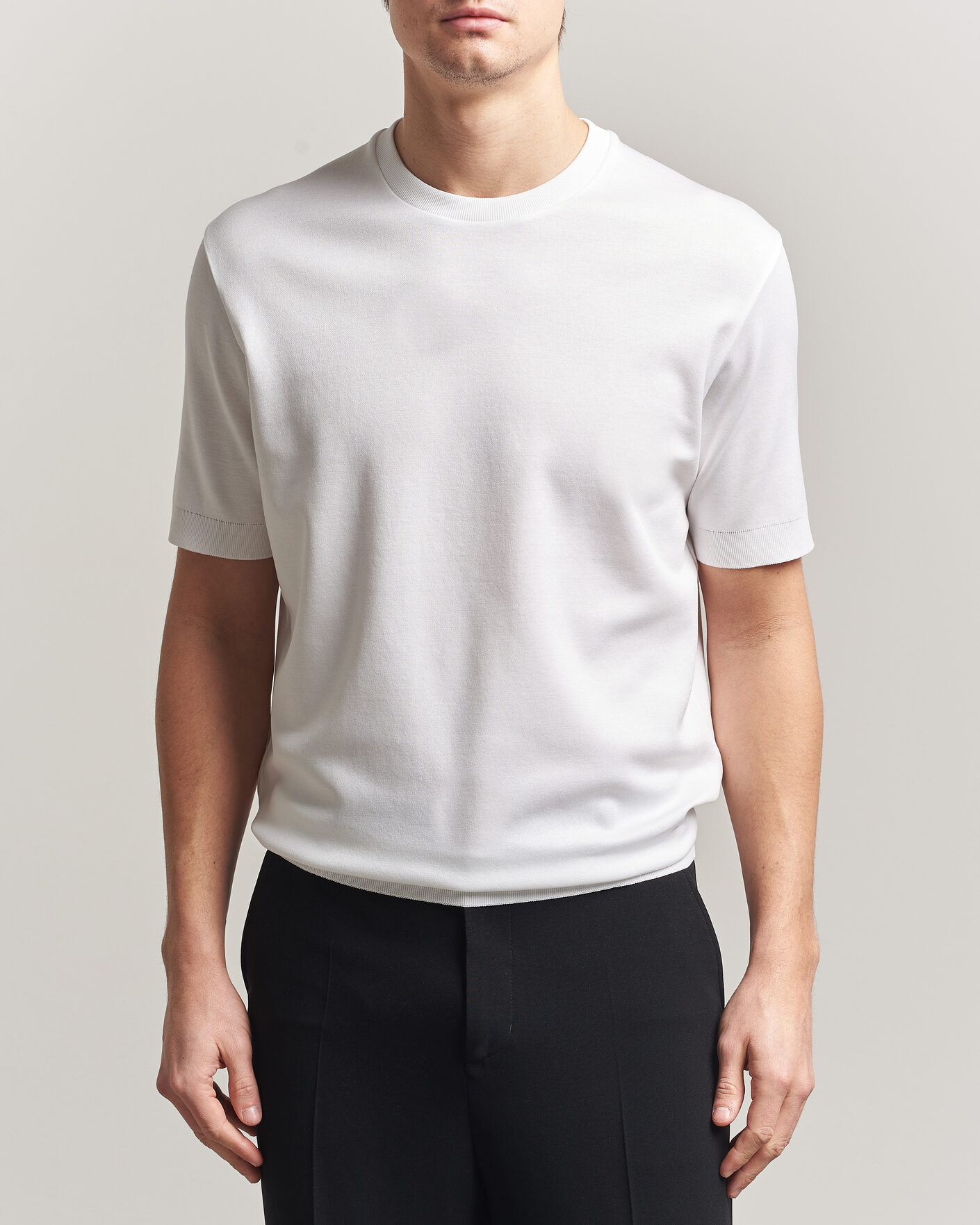 Mies | T-paidat | Herno | Micro Piquet T-Shirt White