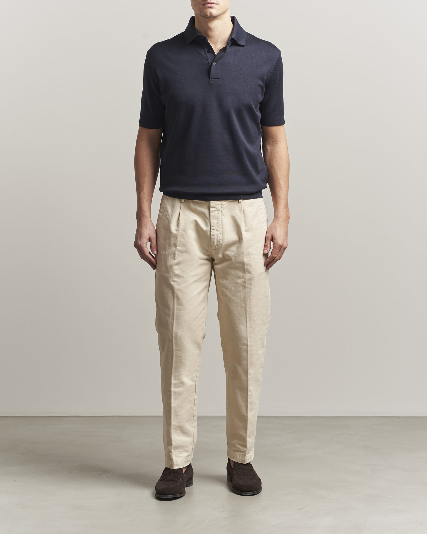 Mies | Pikeet | Herno | Micro Piquet Polo Navy