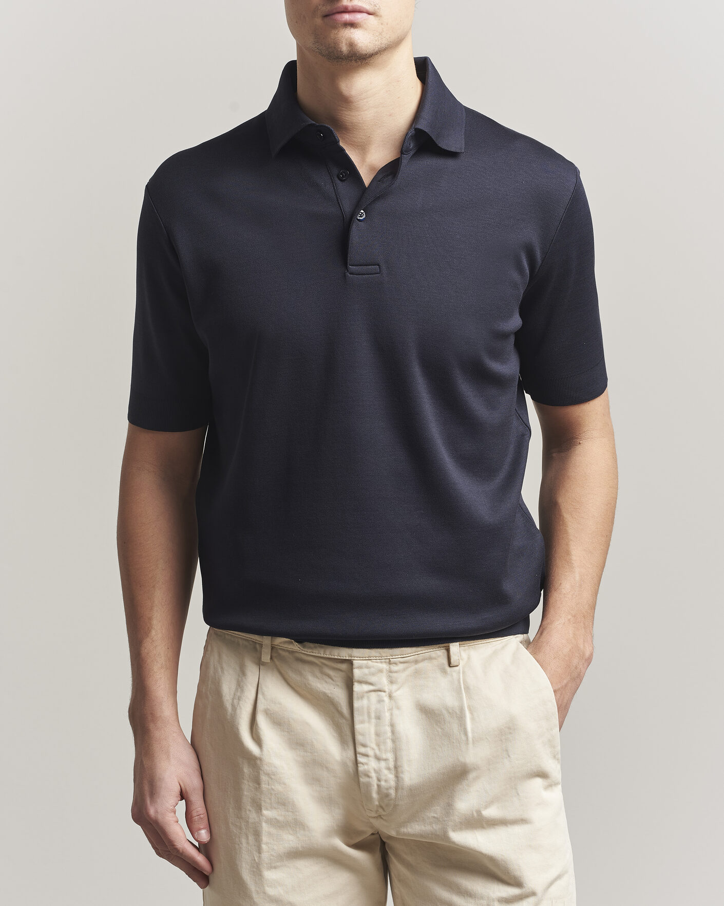 Mies | Pikeet | Herno | Micro Piquet Polo Navy