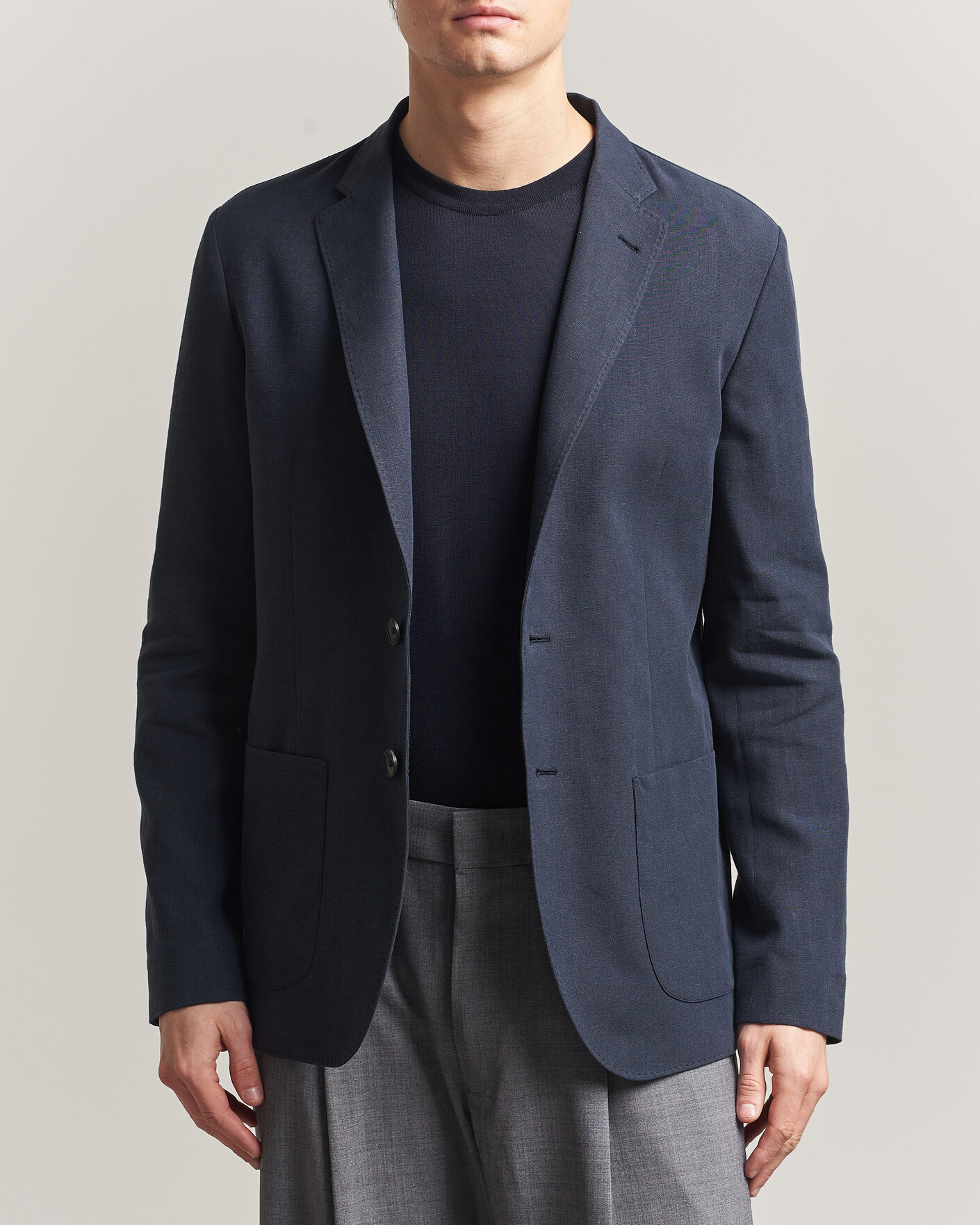 Mies | Pikkutakit | Herno | Cotton/Linen Blazer Navy