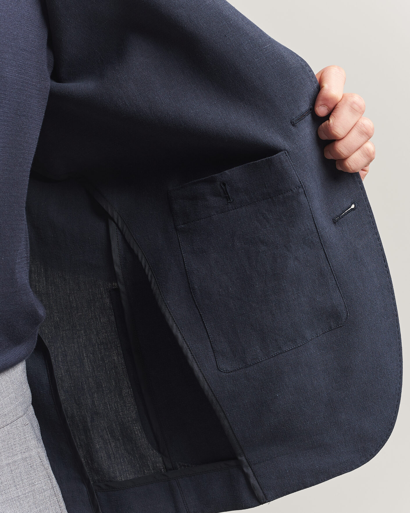 Mies | Pikkutakit | Herno | Cotton/Linen Blazer Navy