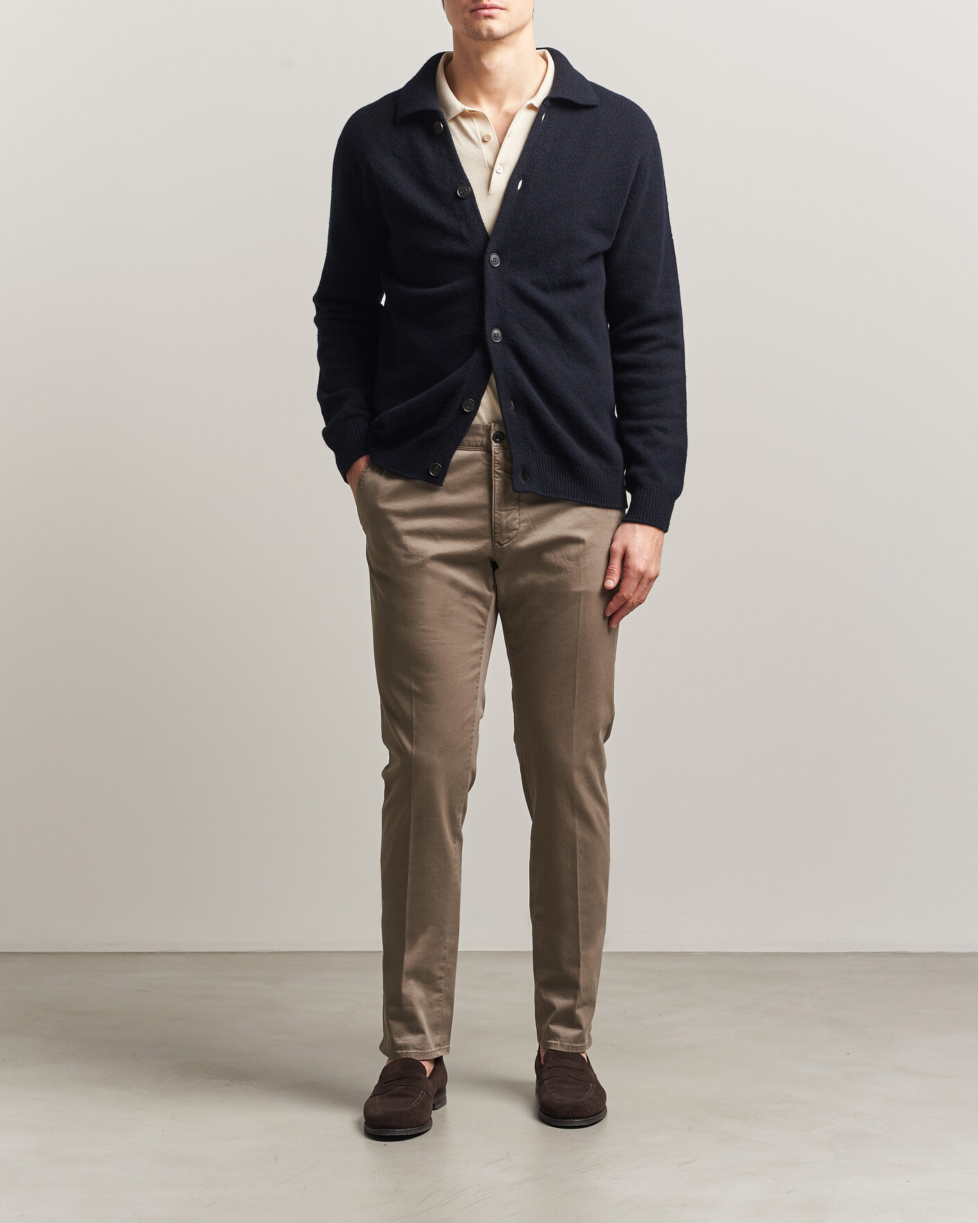 Mies | Housut | Incotex | Slim Fit Garment Dyed Slacks Taupe