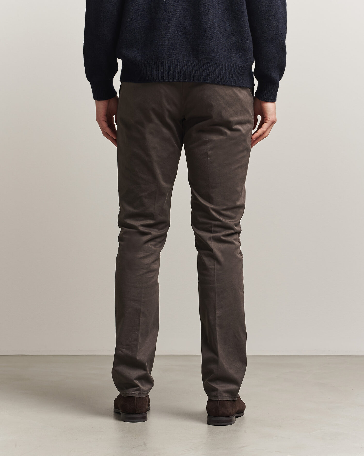 Mies | Housut | Incotex | Slim Fit Garment Dyed Slacks Dark Brown