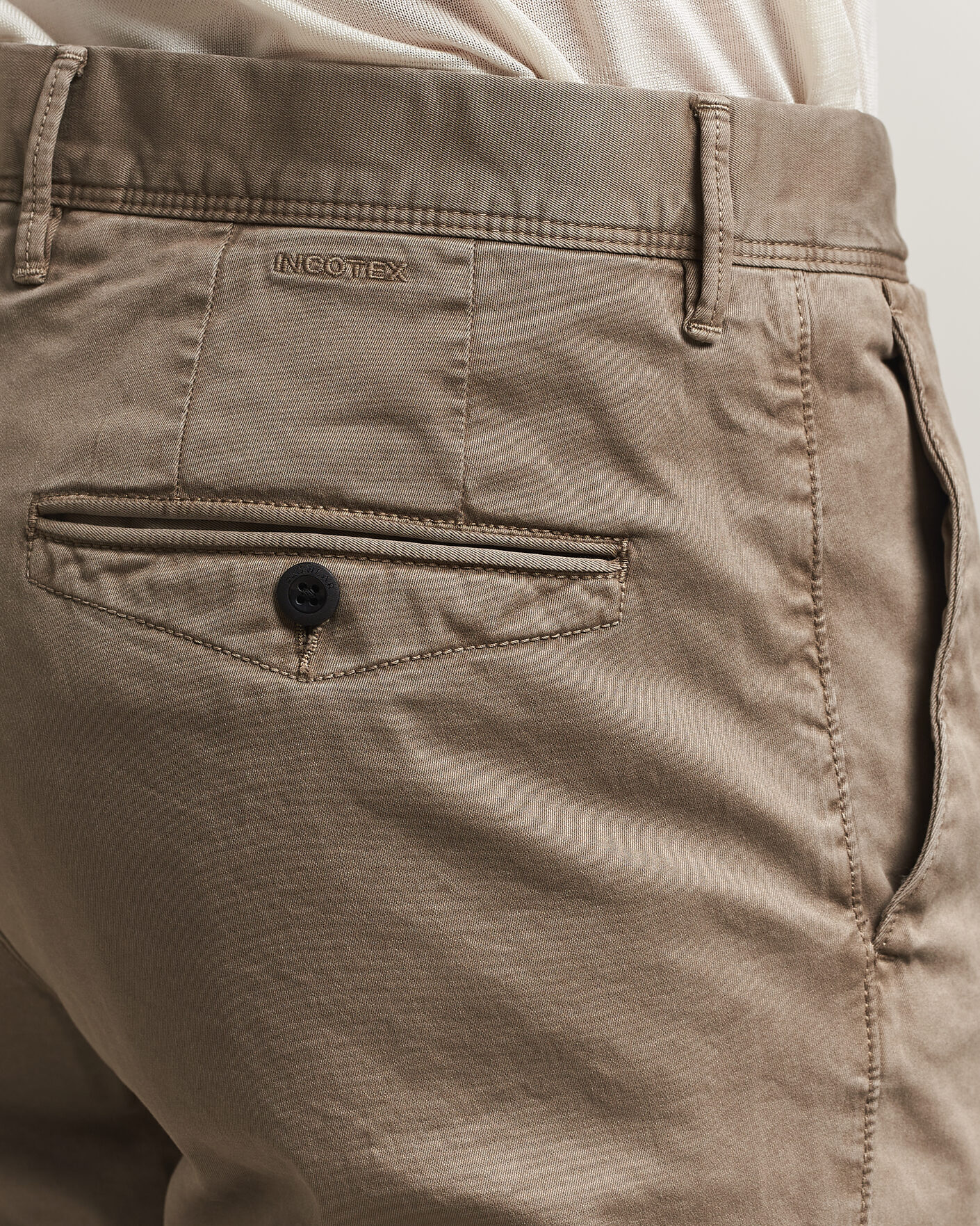 Mies | Housut | Incotex | Regular Fit Garment Dyed Slacks Brown
