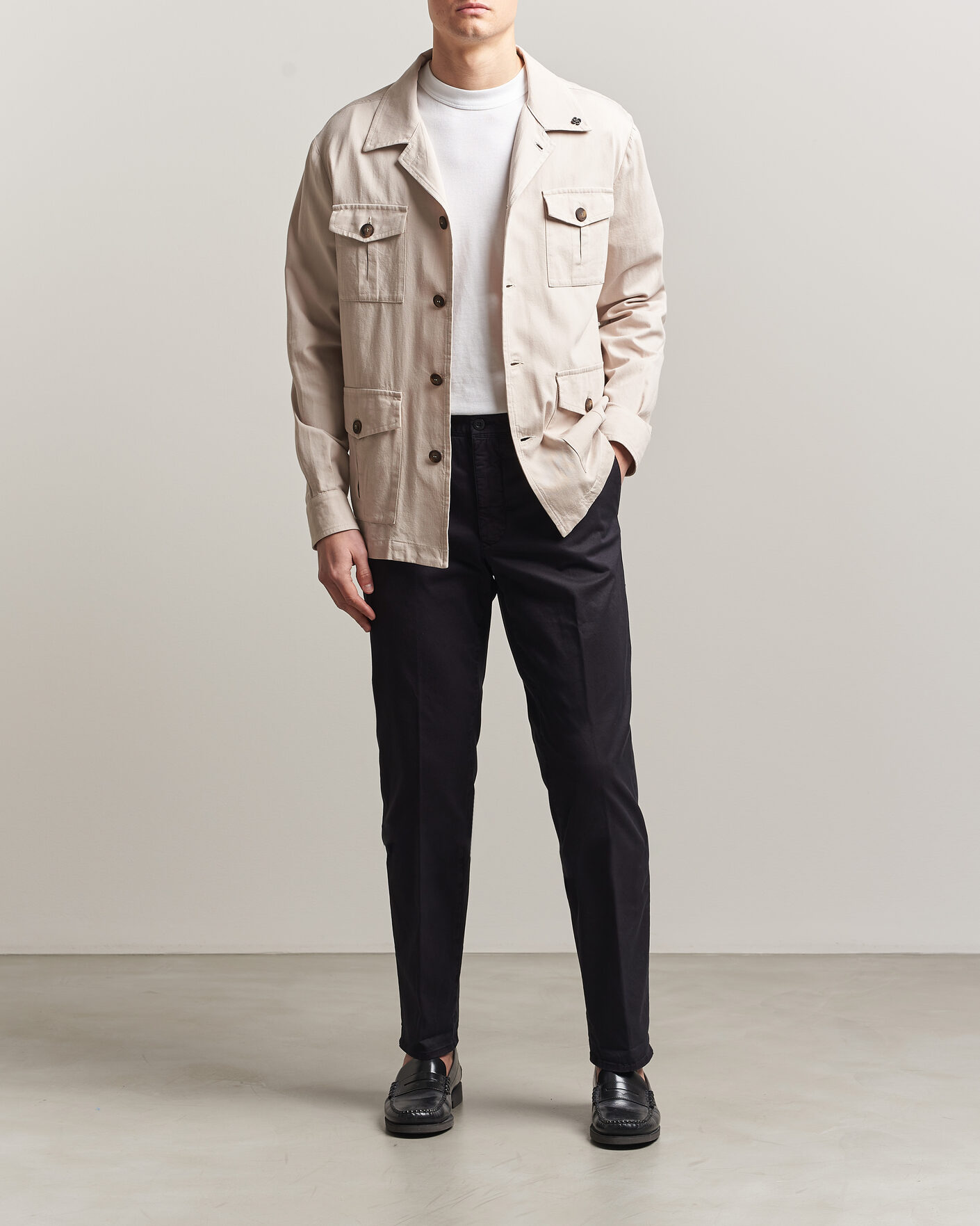 Mies | Housut | Incotex | Regular Fit Garment Dyed Slacks Navy