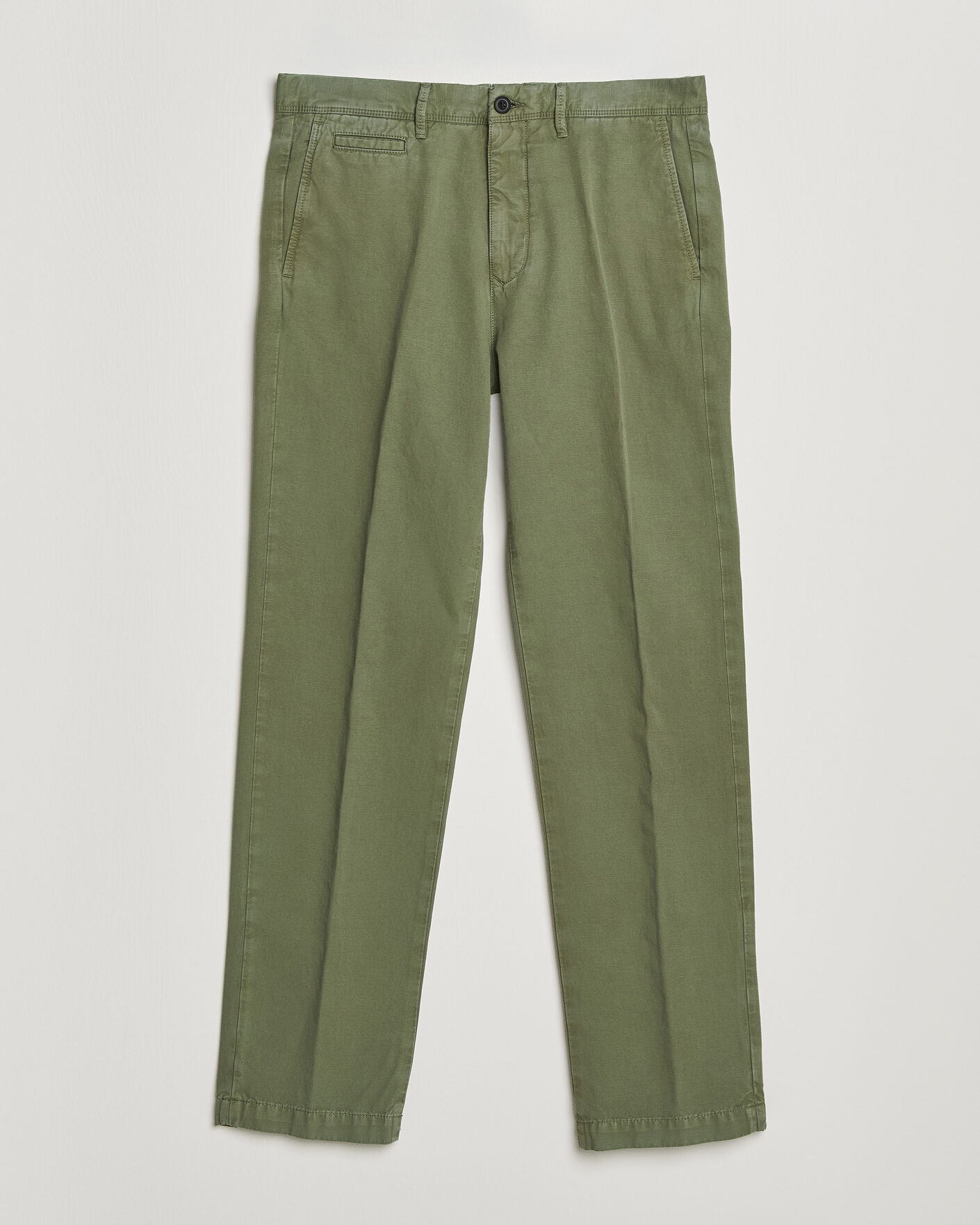 Mies | Housut | Incotex | Regular Fit Cotton/Linen Slacks Military