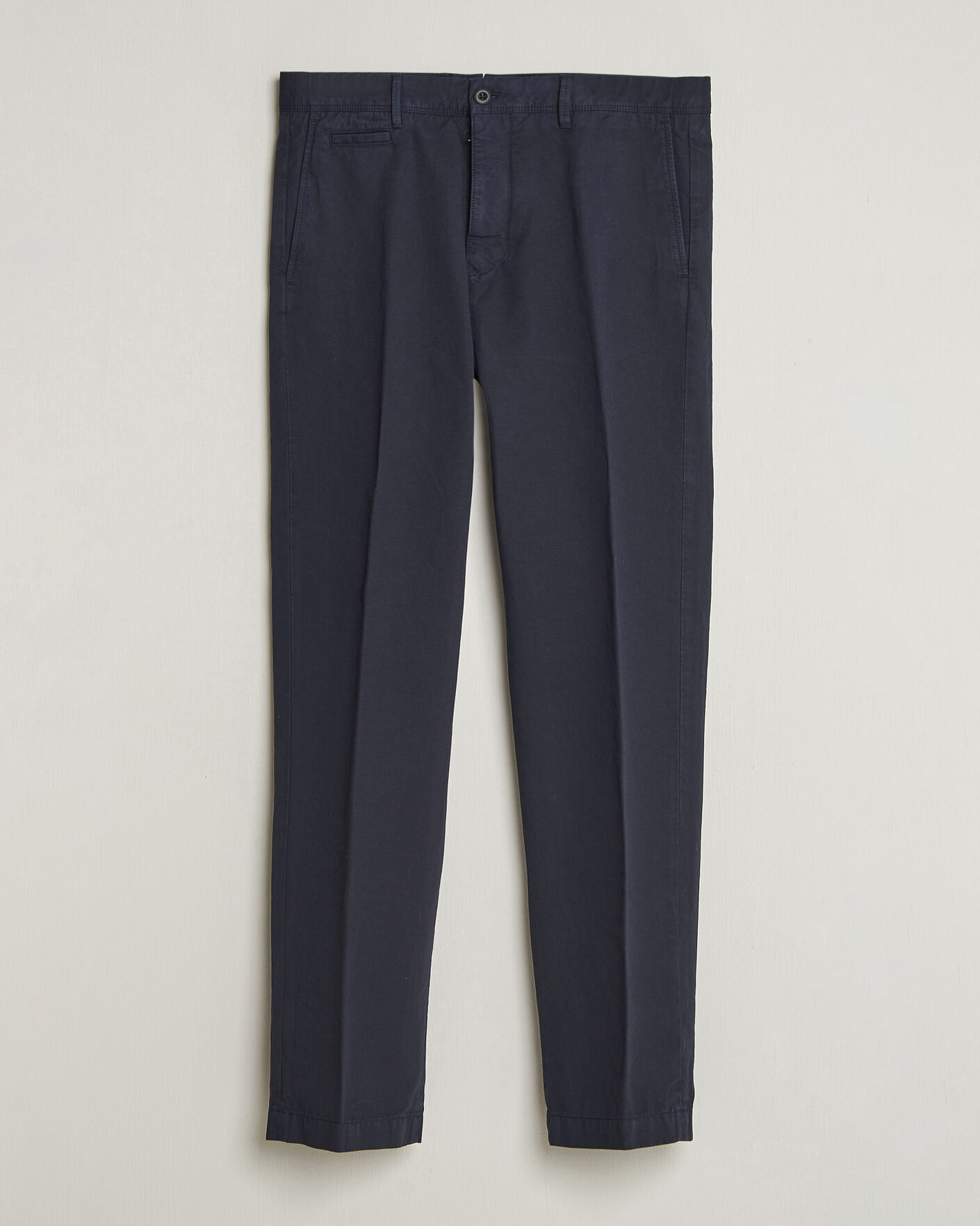 Mies | Housut | Incotex | Regular Fit Cotton/Linen Slacks Navy