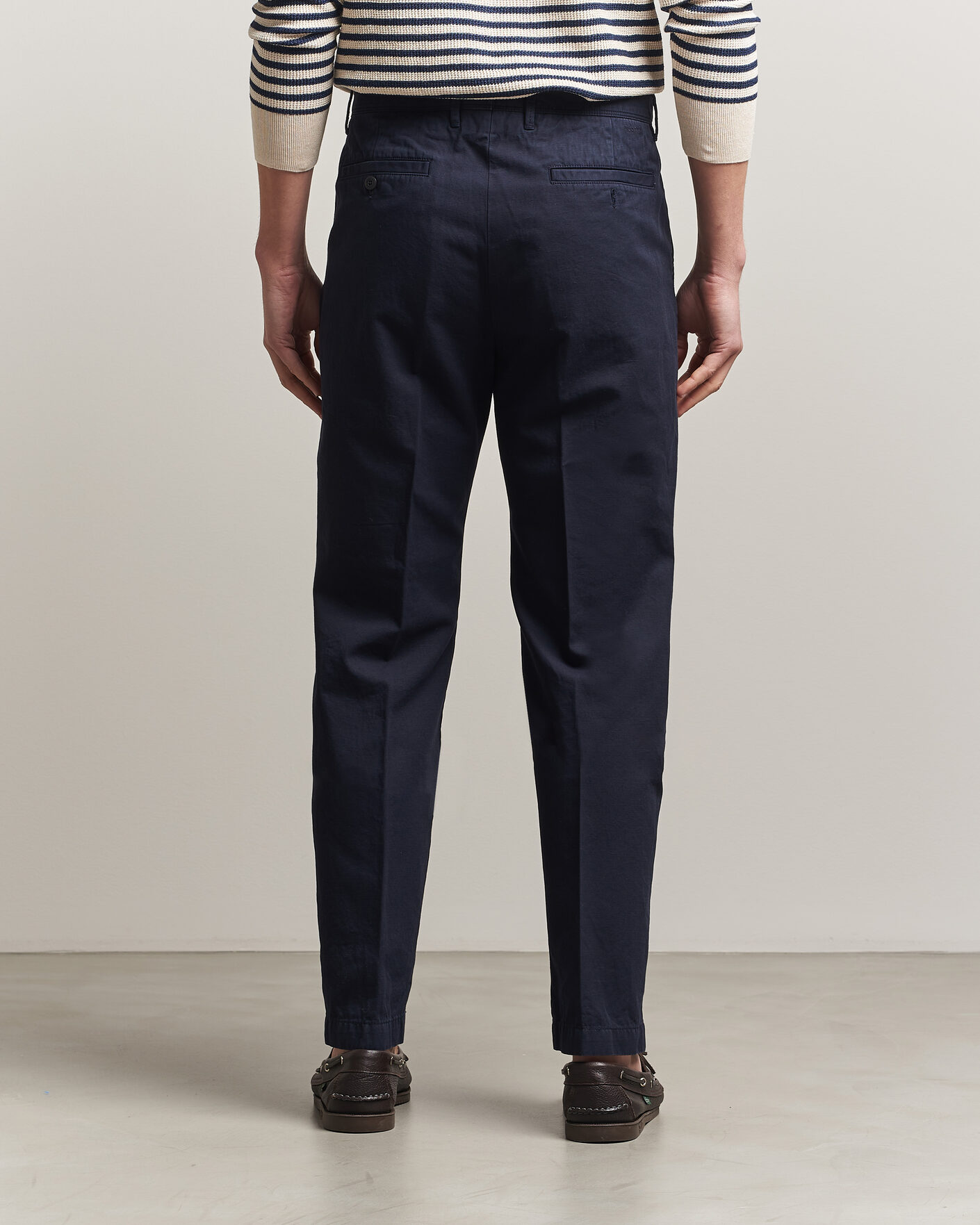 Mies | Housut | Incotex | Regular Fit Cotton/Linen Slacks Navy