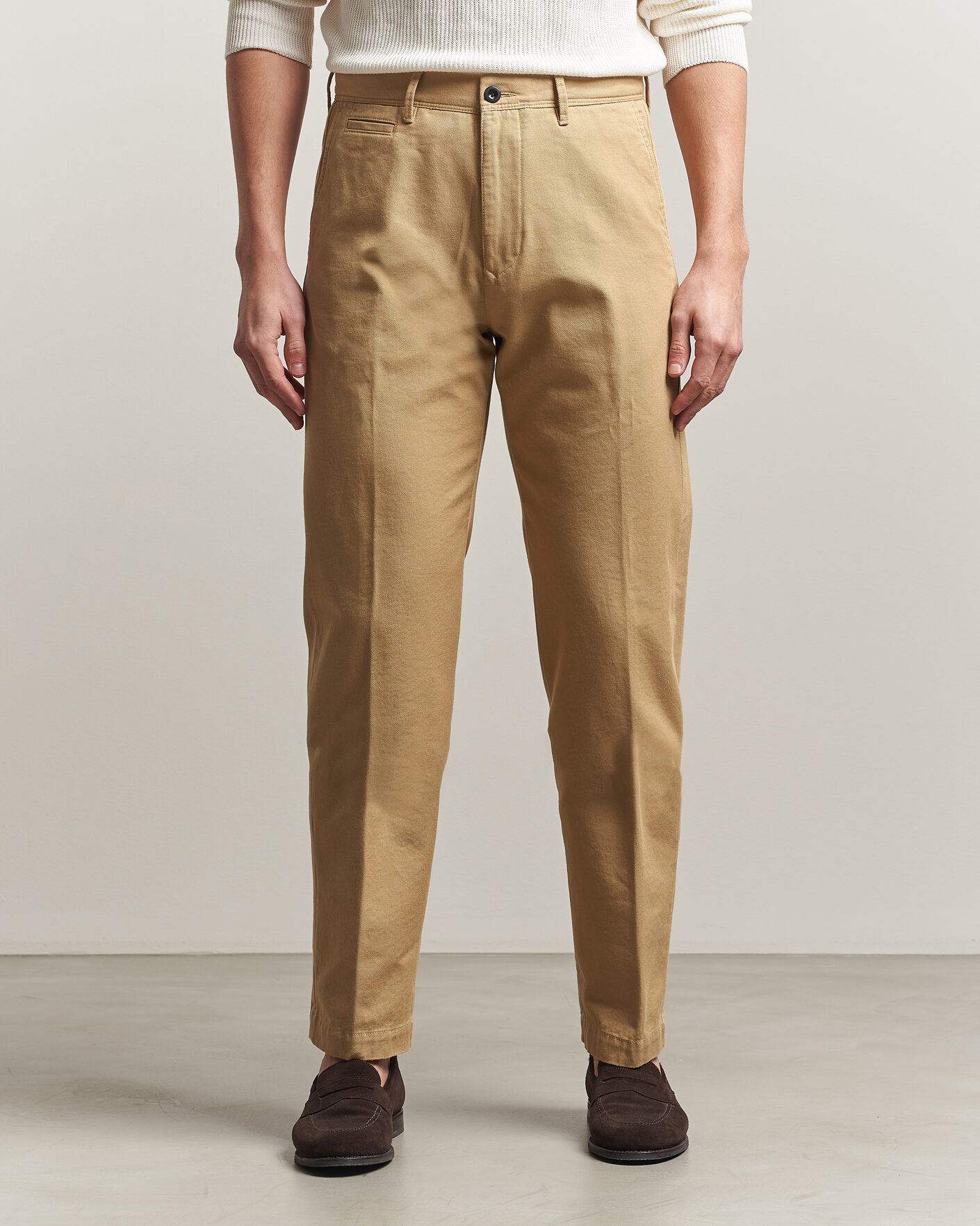 Mies | Housut | Incotex | Regular Fit Uniform Cotton Slacks Khaki
