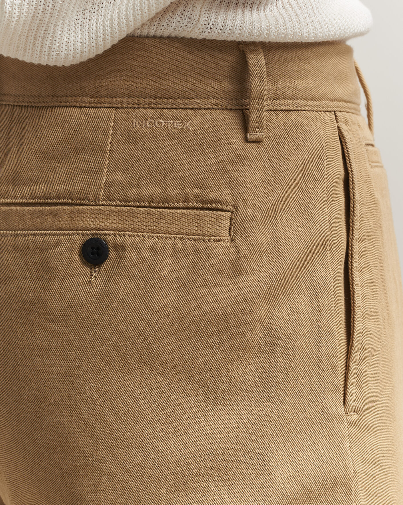 Mies | Housut | Incotex | Regular Fit Uniform Cotton Slacks Khaki