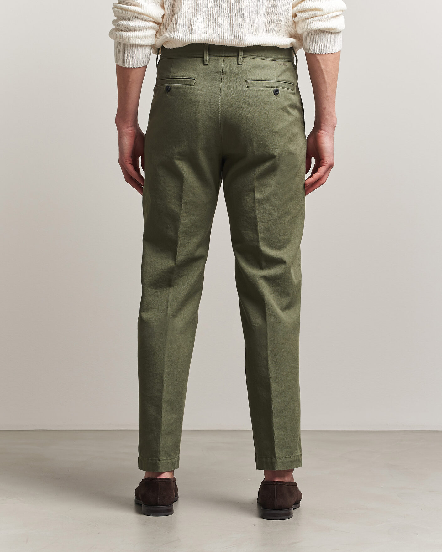 Mies | Housut | Incotex | Regular Fit Uniform Cotton Slacks Military