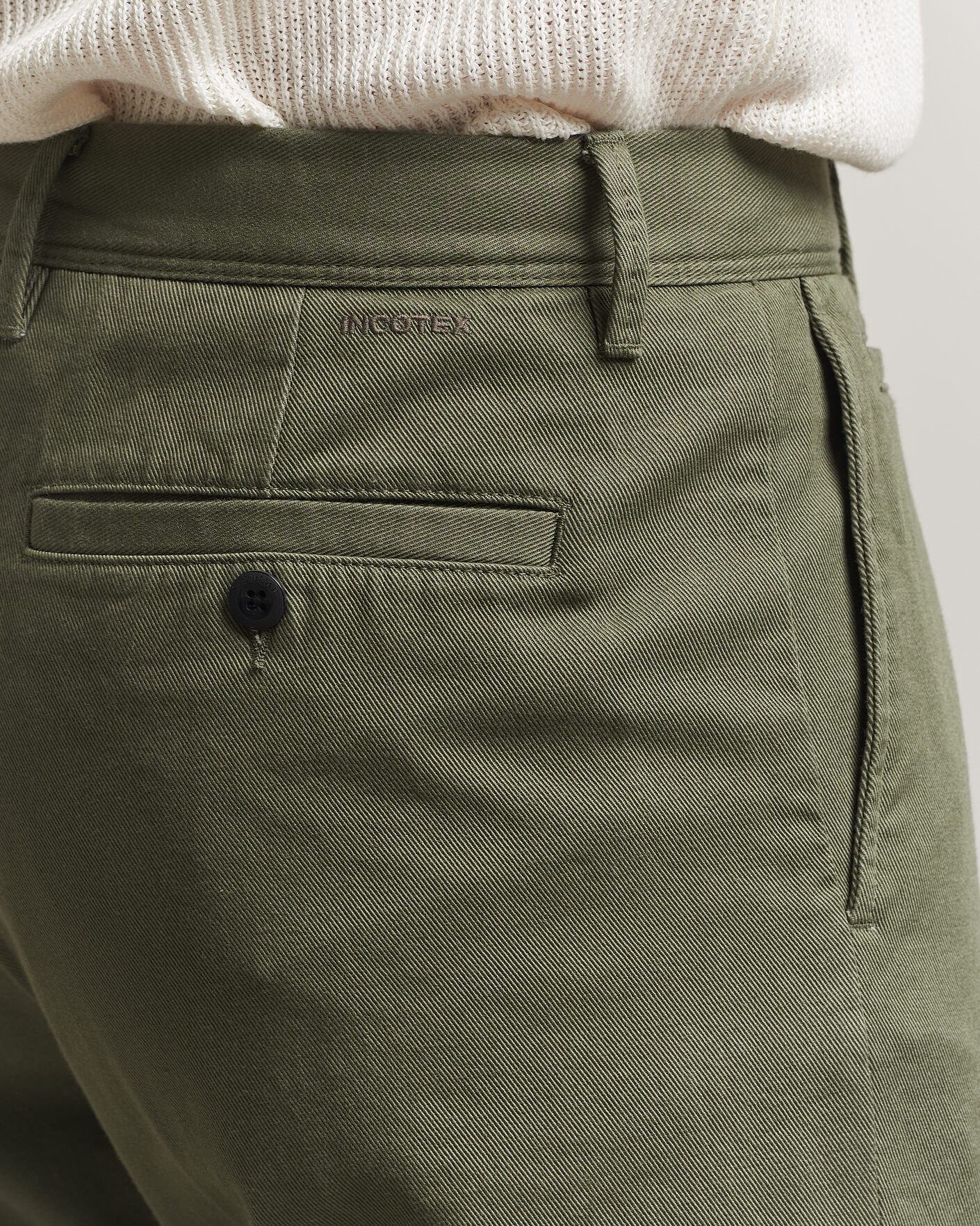 Mies | Housut | Incotex | Regular Fit Uniform Cotton Slacks Military