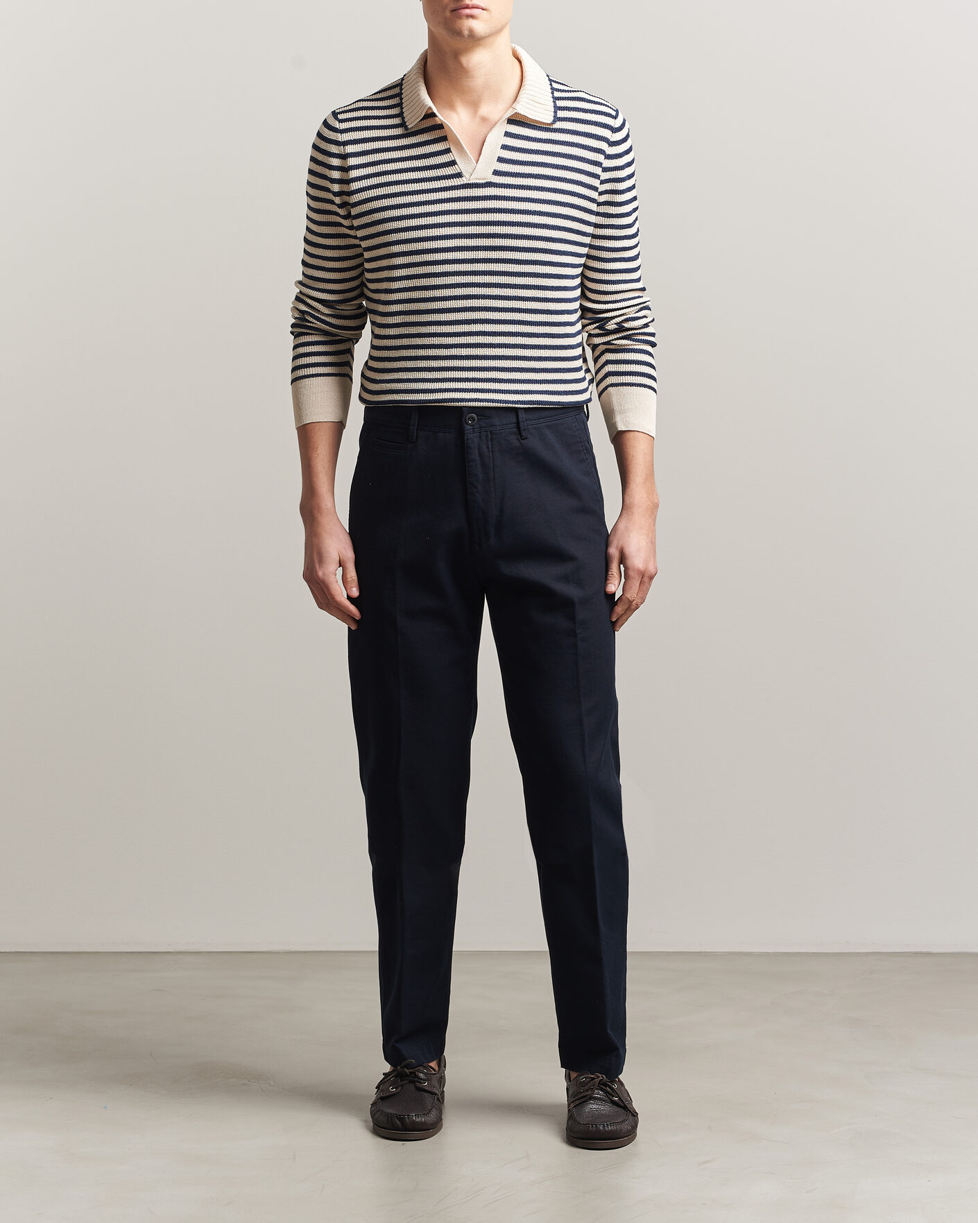 Mies | Housut | Incotex | Regular Fit Uniform Cotton Slacks Navy