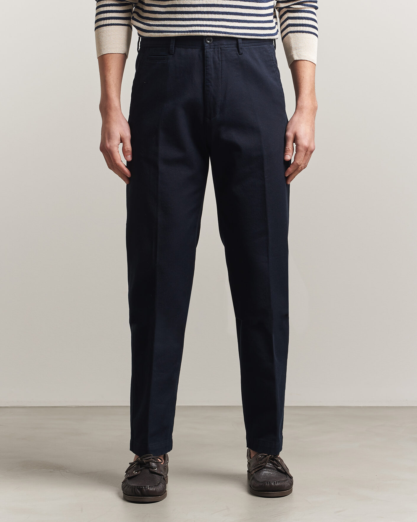 Mies | Housut | Incotex | Regular Fit Uniform Cotton Slacks Navy