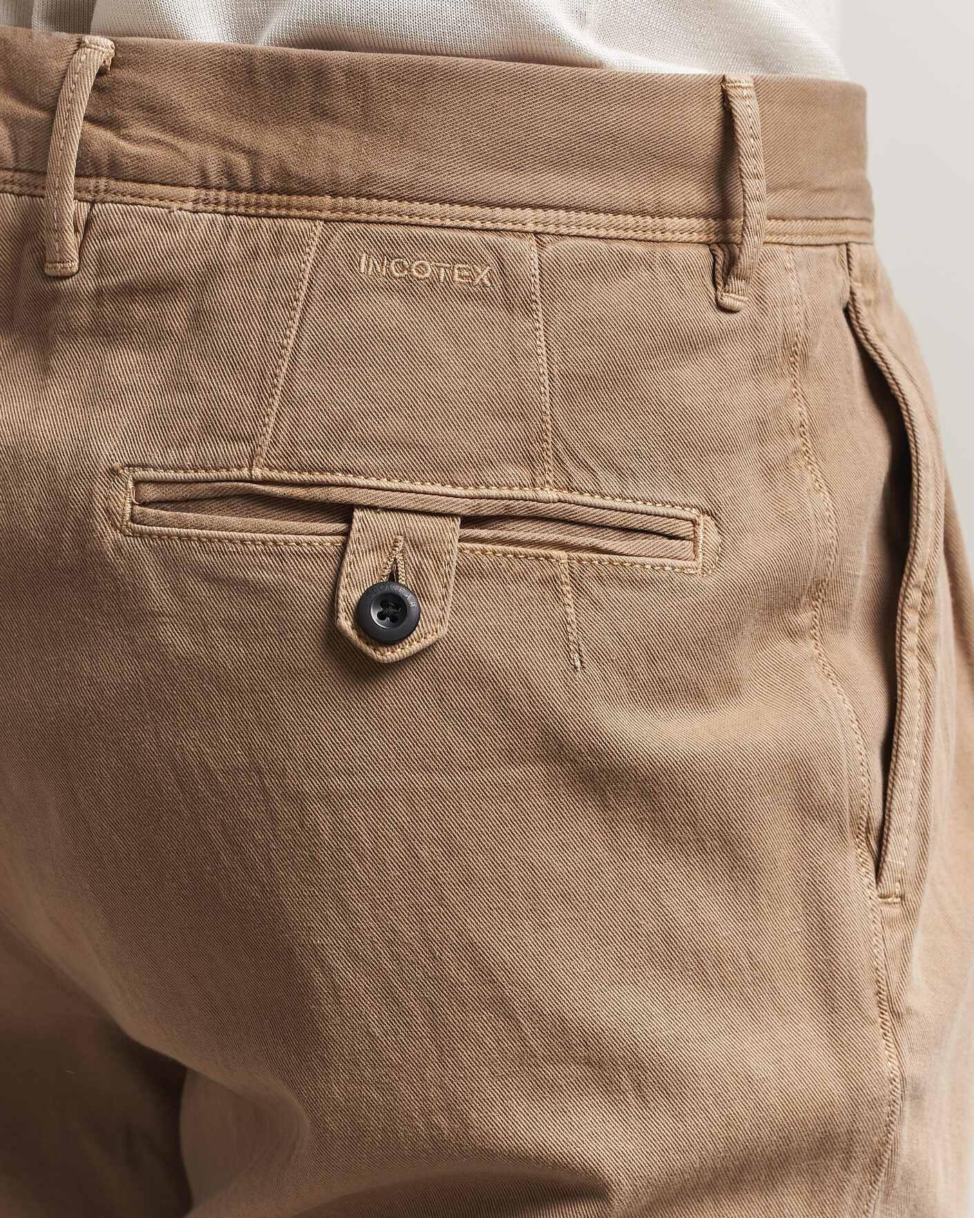 Mies | Housut | Incotex | Tapered Fit Pleated Linen Slacks Brown