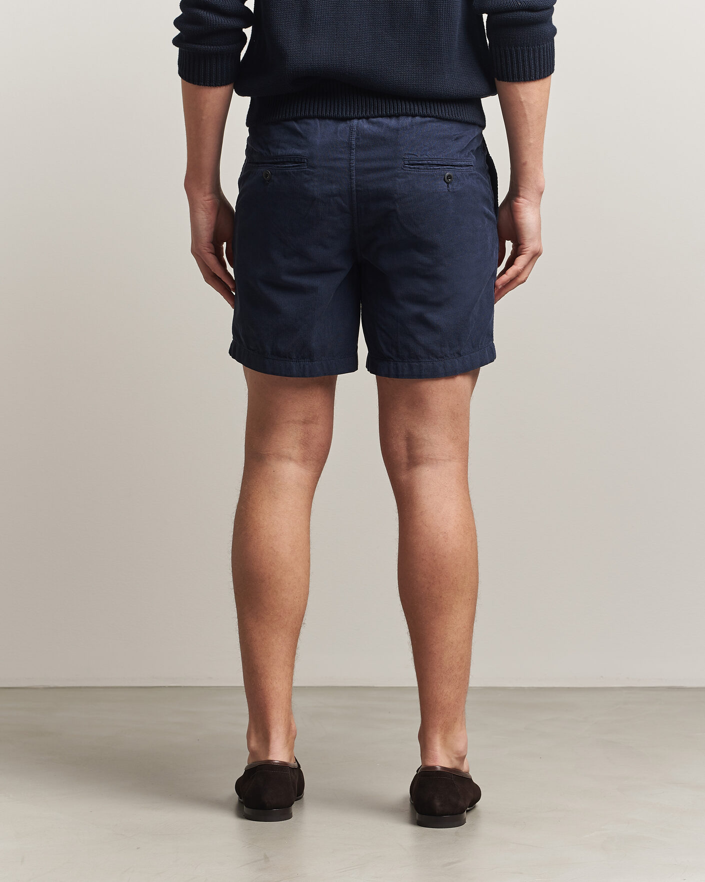 Mies | Shortsit | Incotex | Baby Corduroy Drawstring Shorts Navy