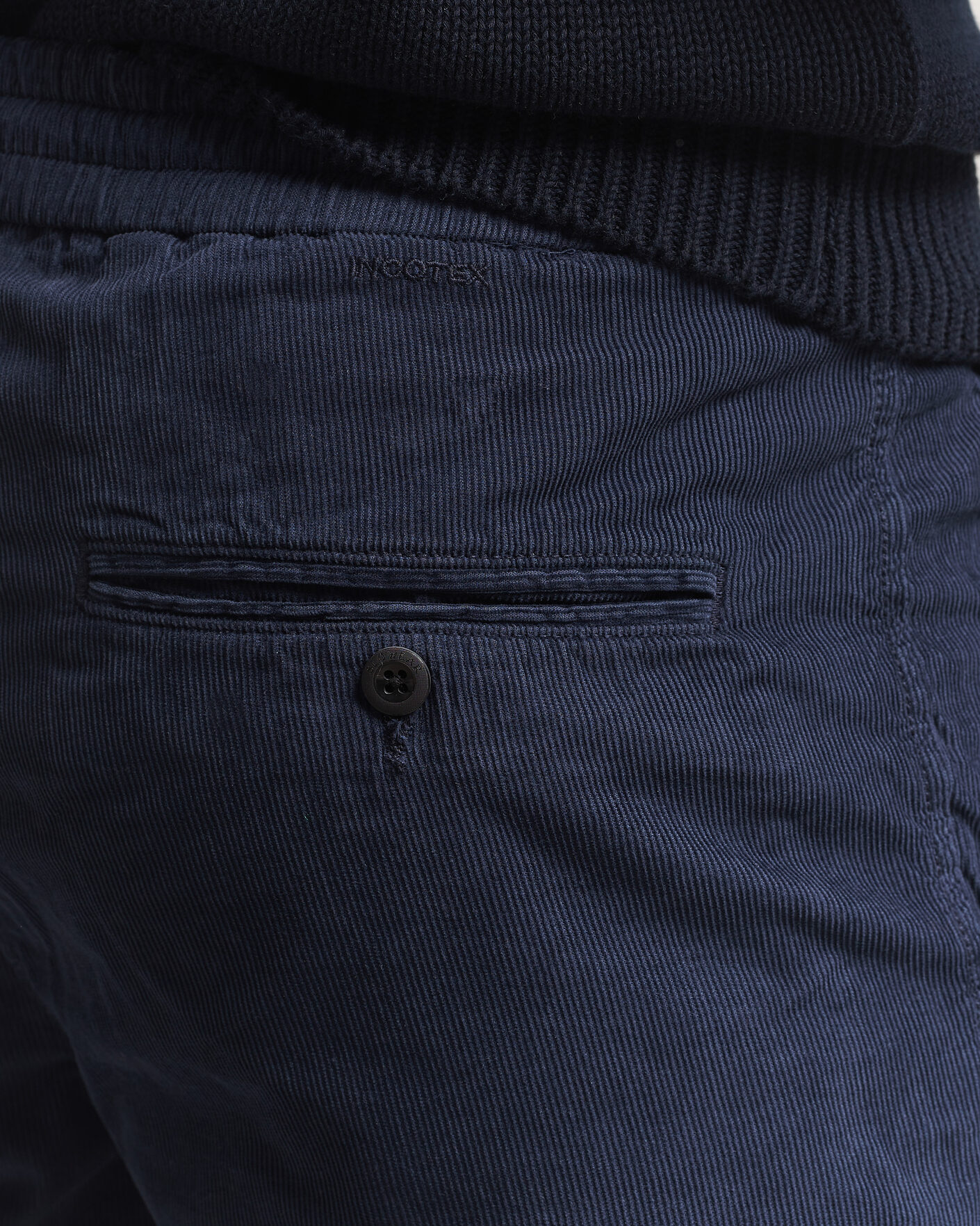 Mies | Shortsit | Incotex | Baby Corduroy Drawstring Shorts Navy