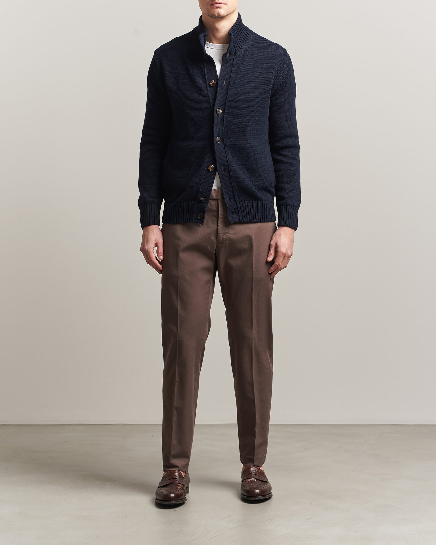 Mies | Housut | Incotex | Slim Fit Comfort Chinos Dark Brown