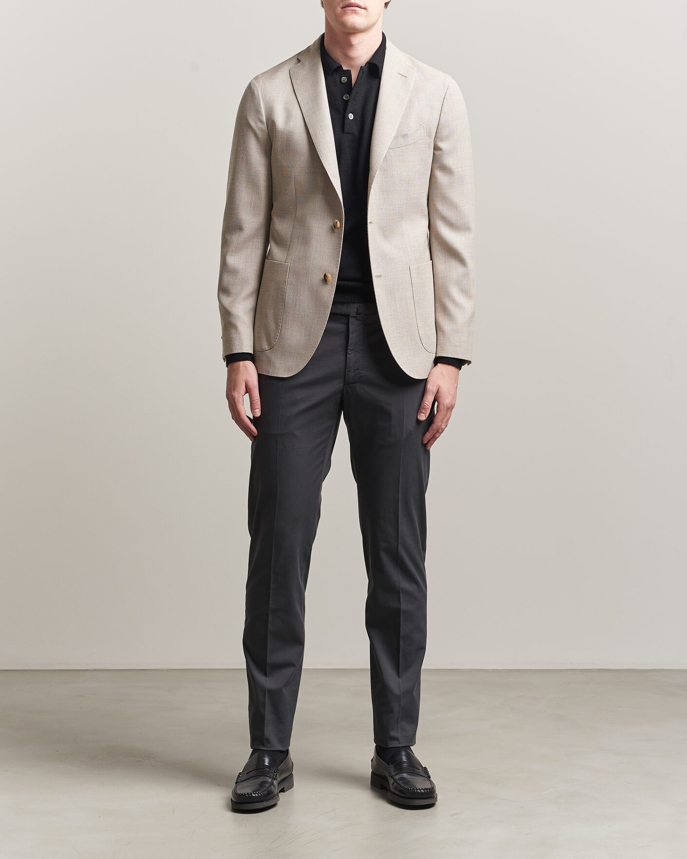 Mies | Housut | Incotex | Slim Fit Comfort Chinos Dark Grey