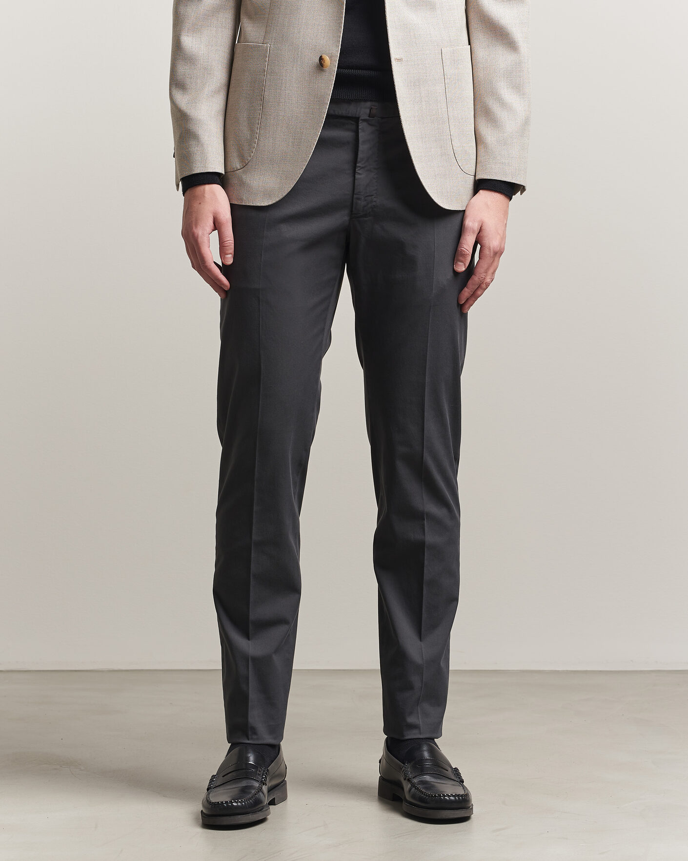 Mies | Housut | Incotex | Slim Fit Comfort Chinos Dark Grey