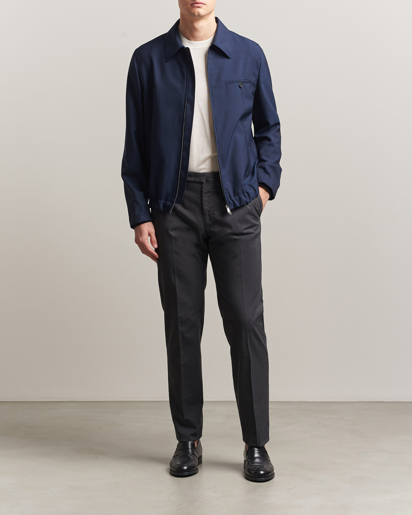 Mies | Housut | Incotex | Regular Fit Comfort Chinos Dark Grey