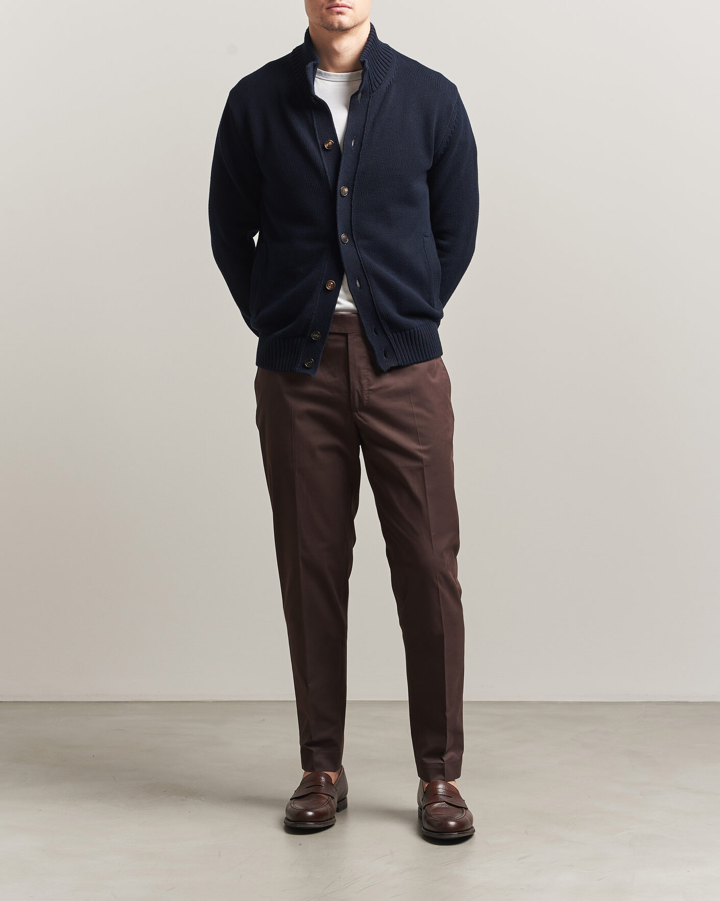 Mies | Housut | Incotex | Regular Fit Flexgab Cotton Chinos Dark Brown