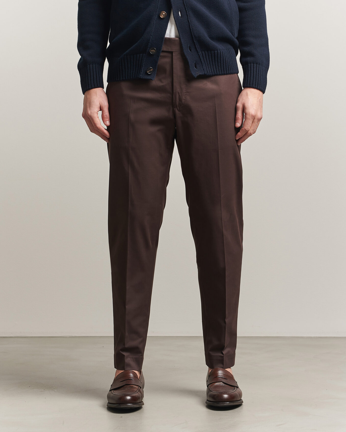 Mies | Housut | Incotex | Regular Fit Flexgab Cotton Chinos Dark Brown