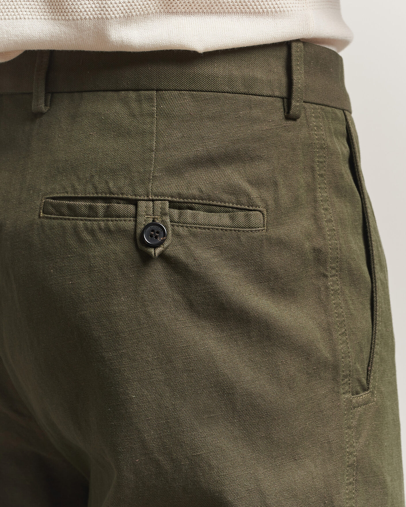 Mies | Housut | Incotex | Regular Fit Cotton/Linen Drill Trousers Military