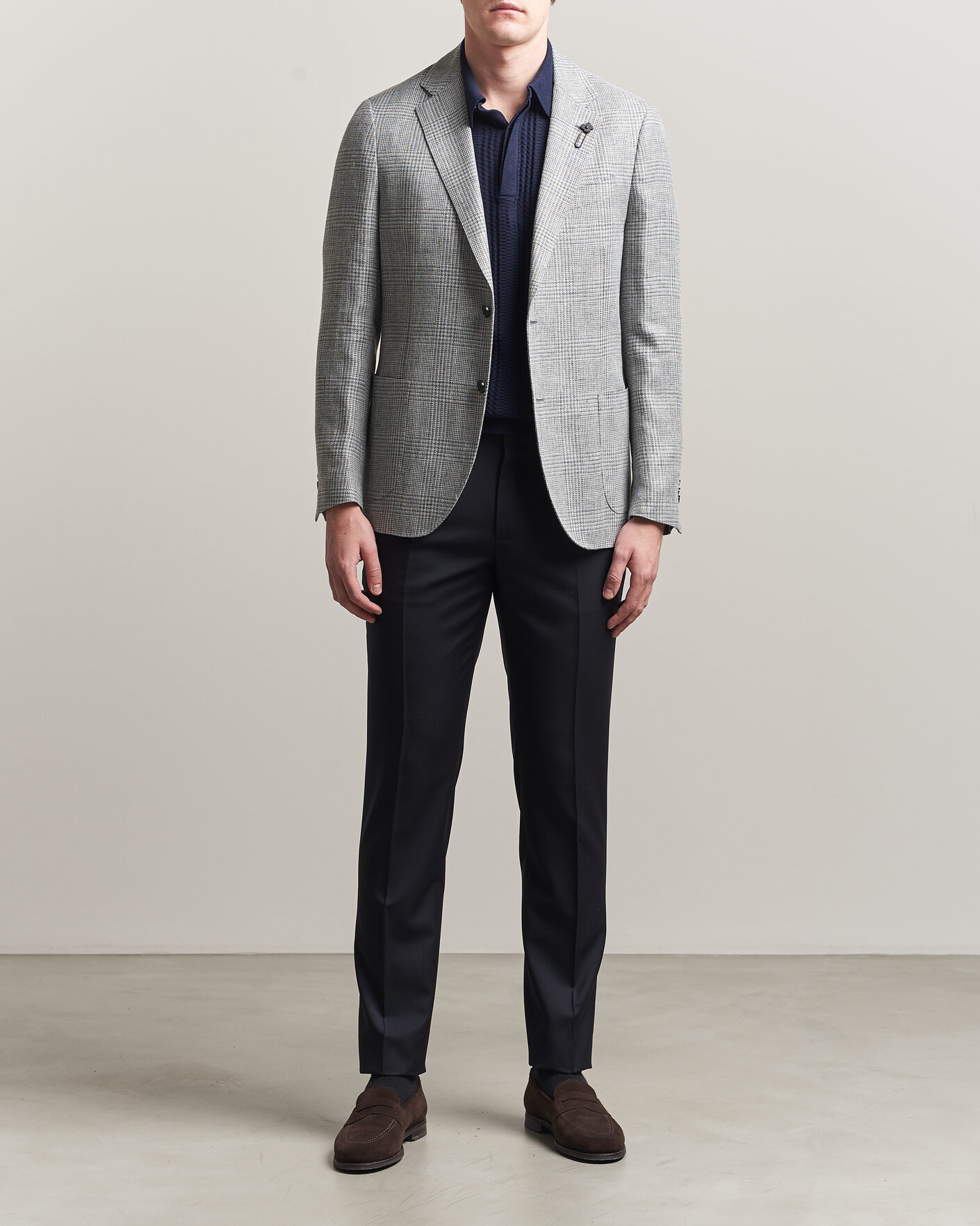 Mies | Housut | Incotex | Regular Fit Super 100s Wool Pants Blue