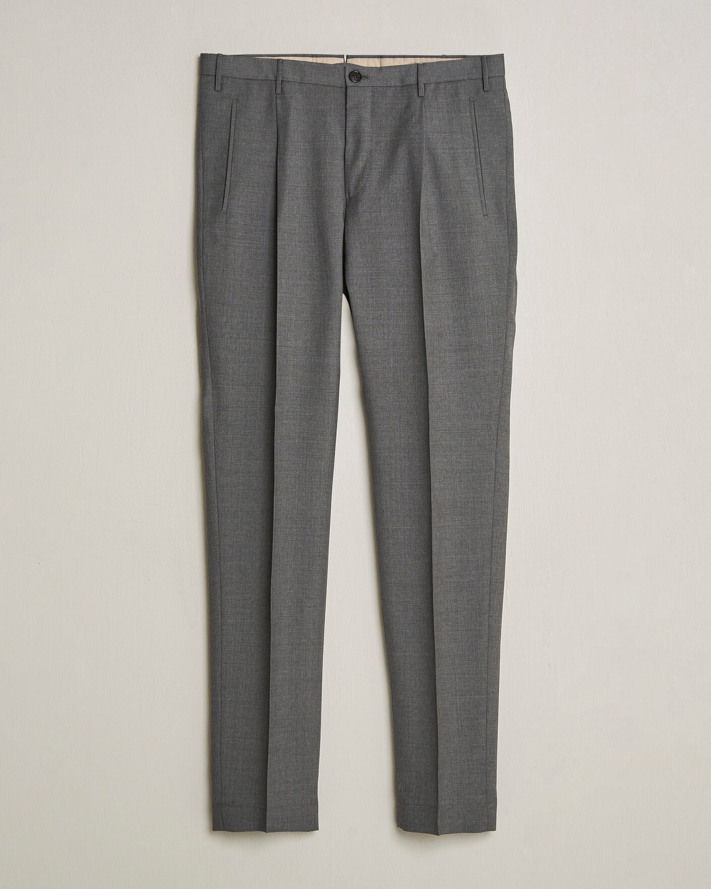 Mies | Housut | Incotex | Regular Fit Super 100s Wool Pants Grey Melange