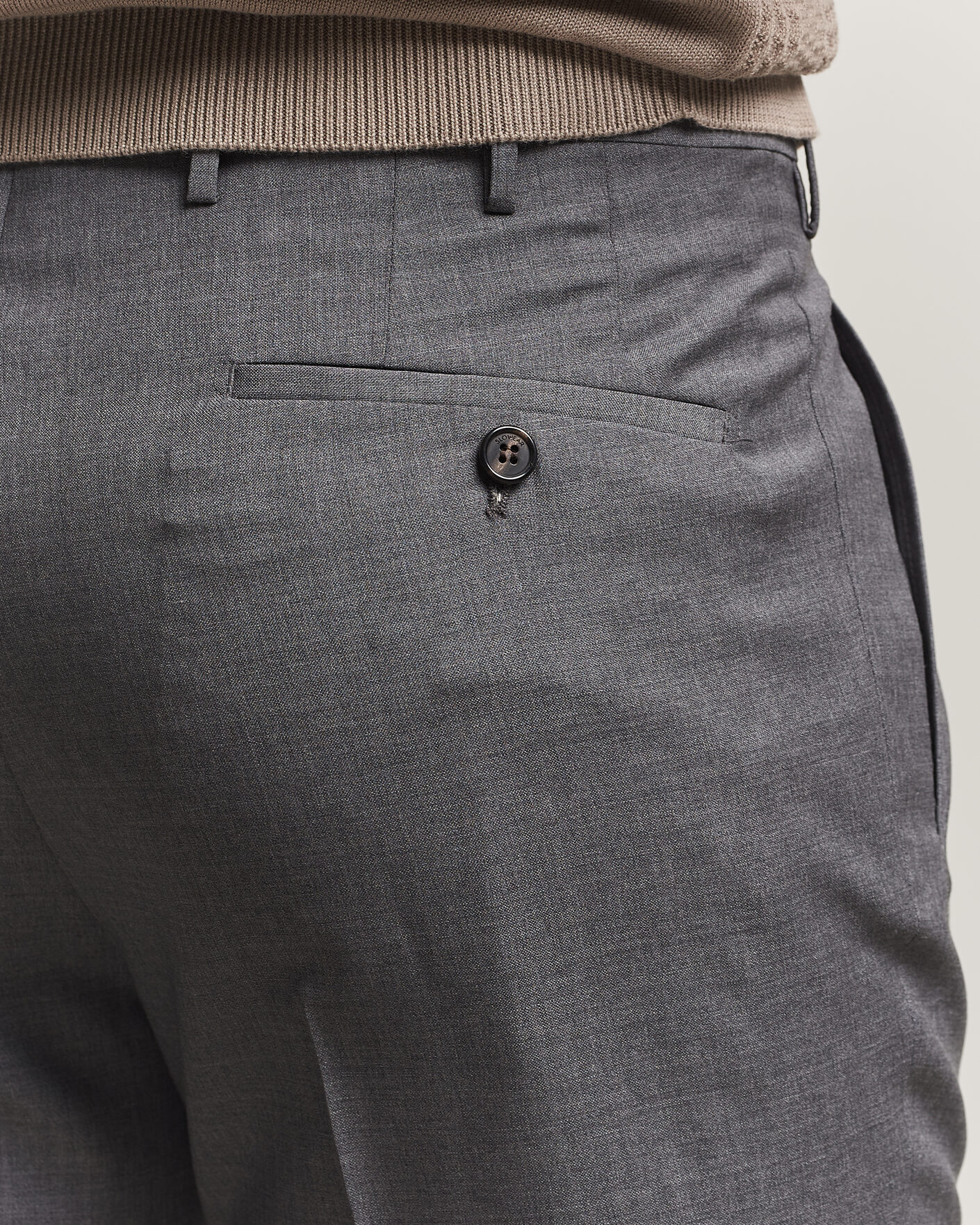 Mies | Housut | Incotex | Regular Fit Super 100s Wool Pants Grey Melange