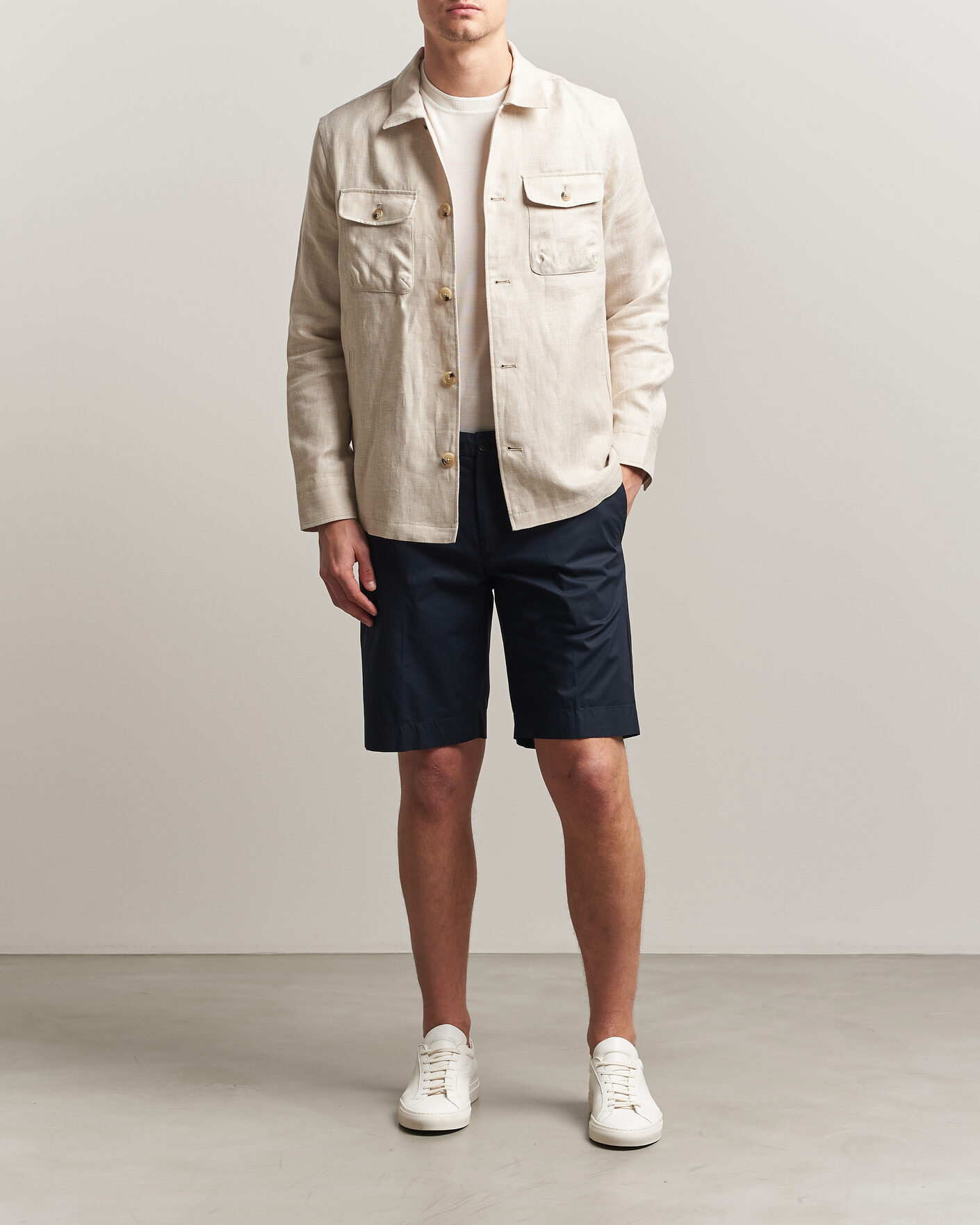Mies | Shortsit | Incotex | Cotton Poplin Shorts Navy