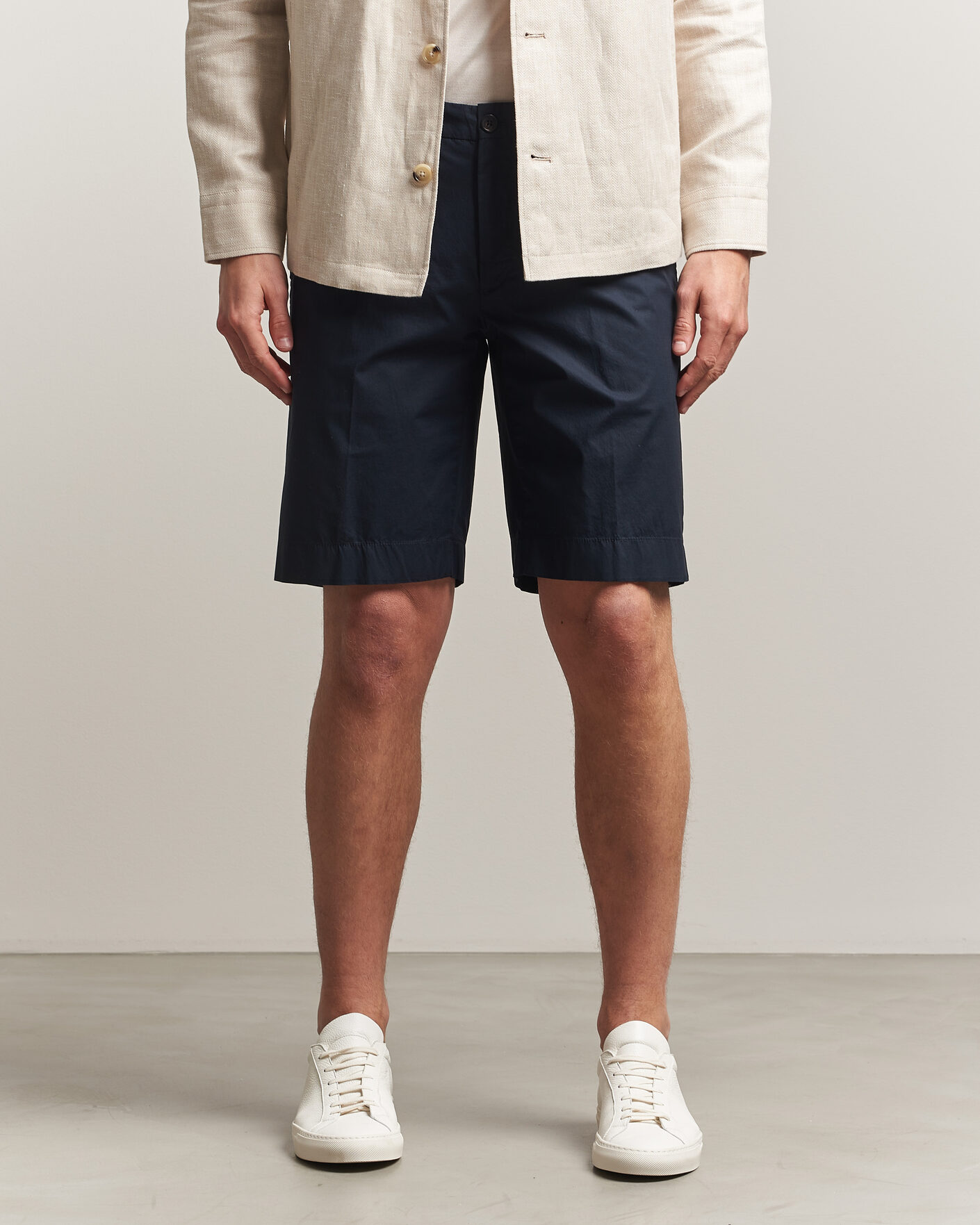 Mies | Shortsit | Incotex | Cotton Poplin Shorts Navy