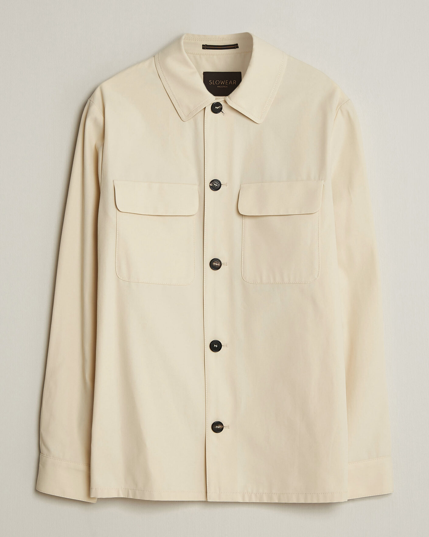 Mies | Kauluspaidat | Incotex | Ice Cotton Twill Overshirt Natural