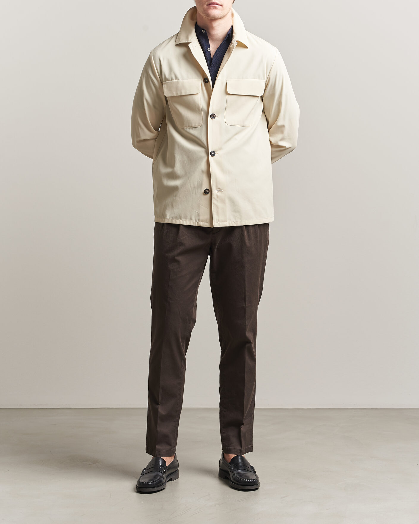 Mies | Kauluspaidat | Incotex | Ice Cotton Twill Overshirt Natural