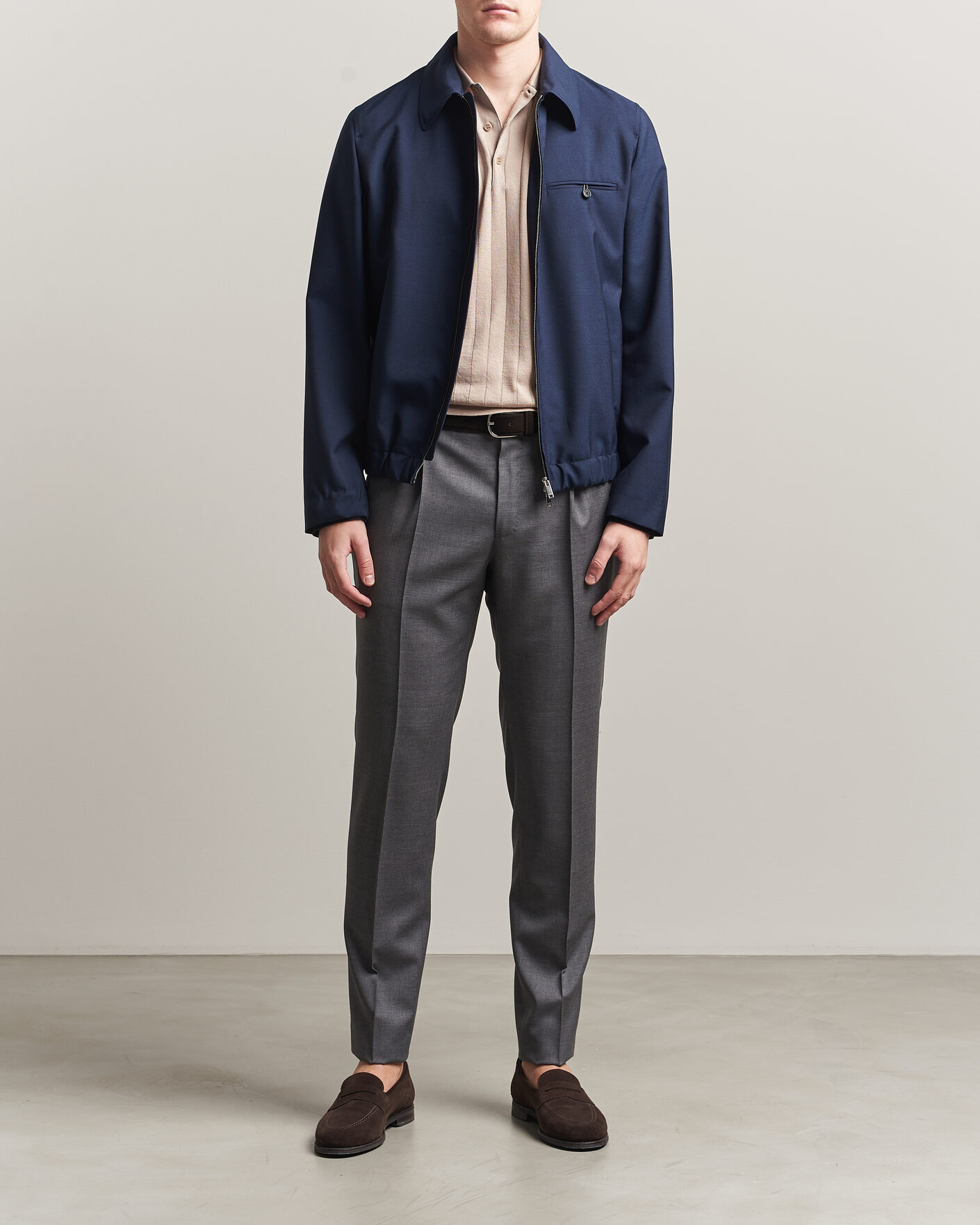 Mies | Takit | Incotex | Primo Wool Shirt Jacket Navy
