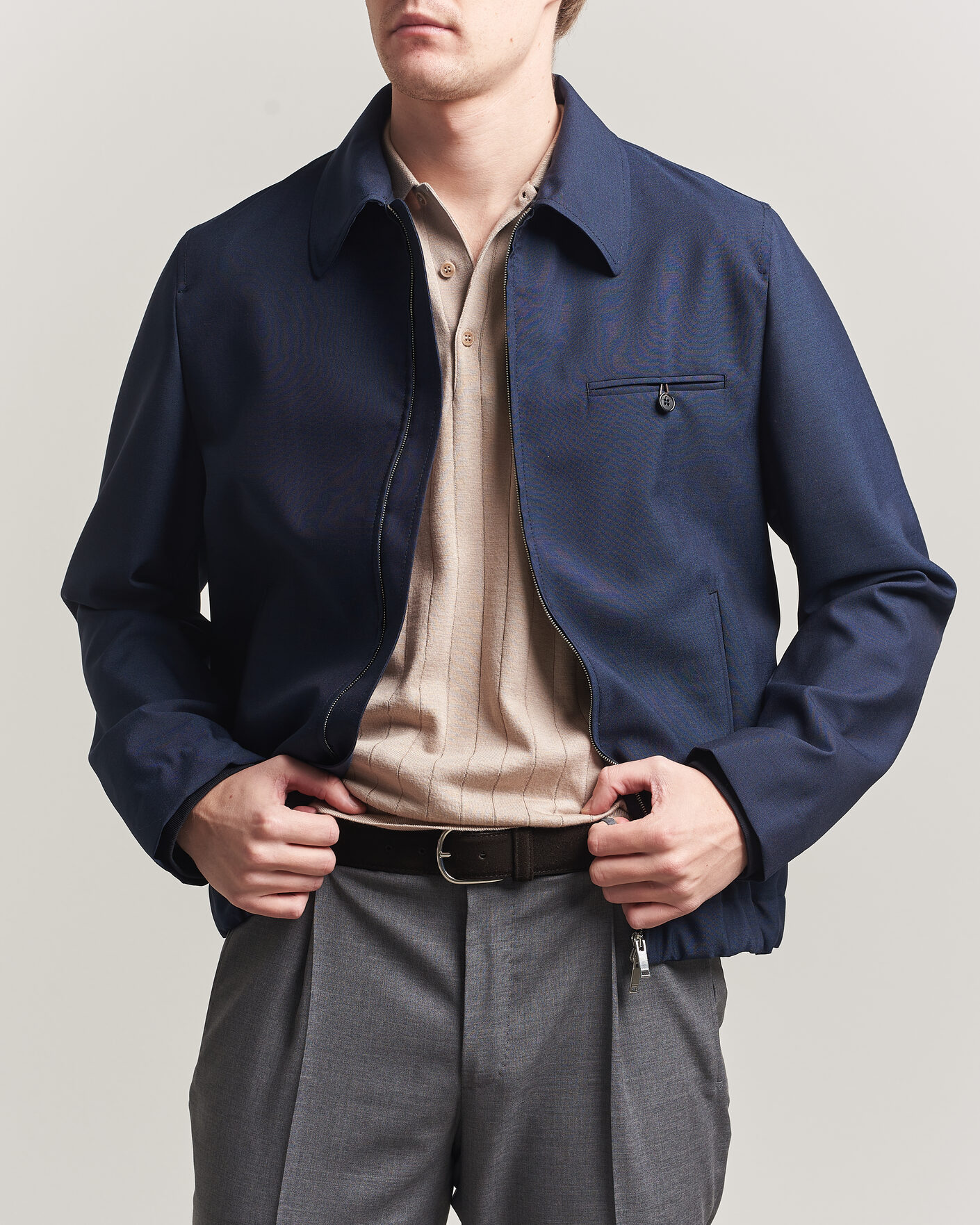 Mies | Takit | Incotex | Primo Wool Shirt Jacket Navy