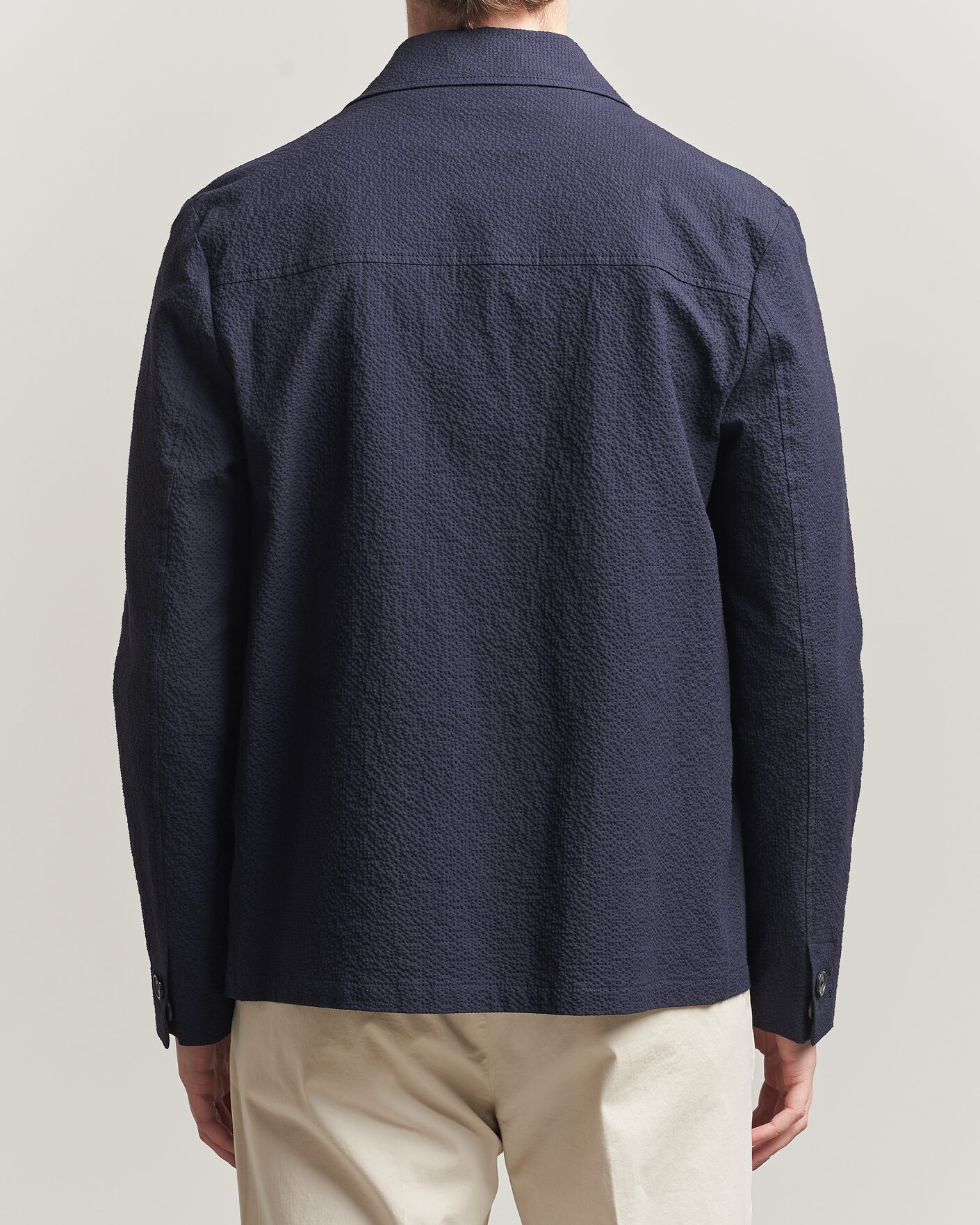 Mies | Takit | Incotex | Seersucker Cotton/Silk Chore Jacket Navy