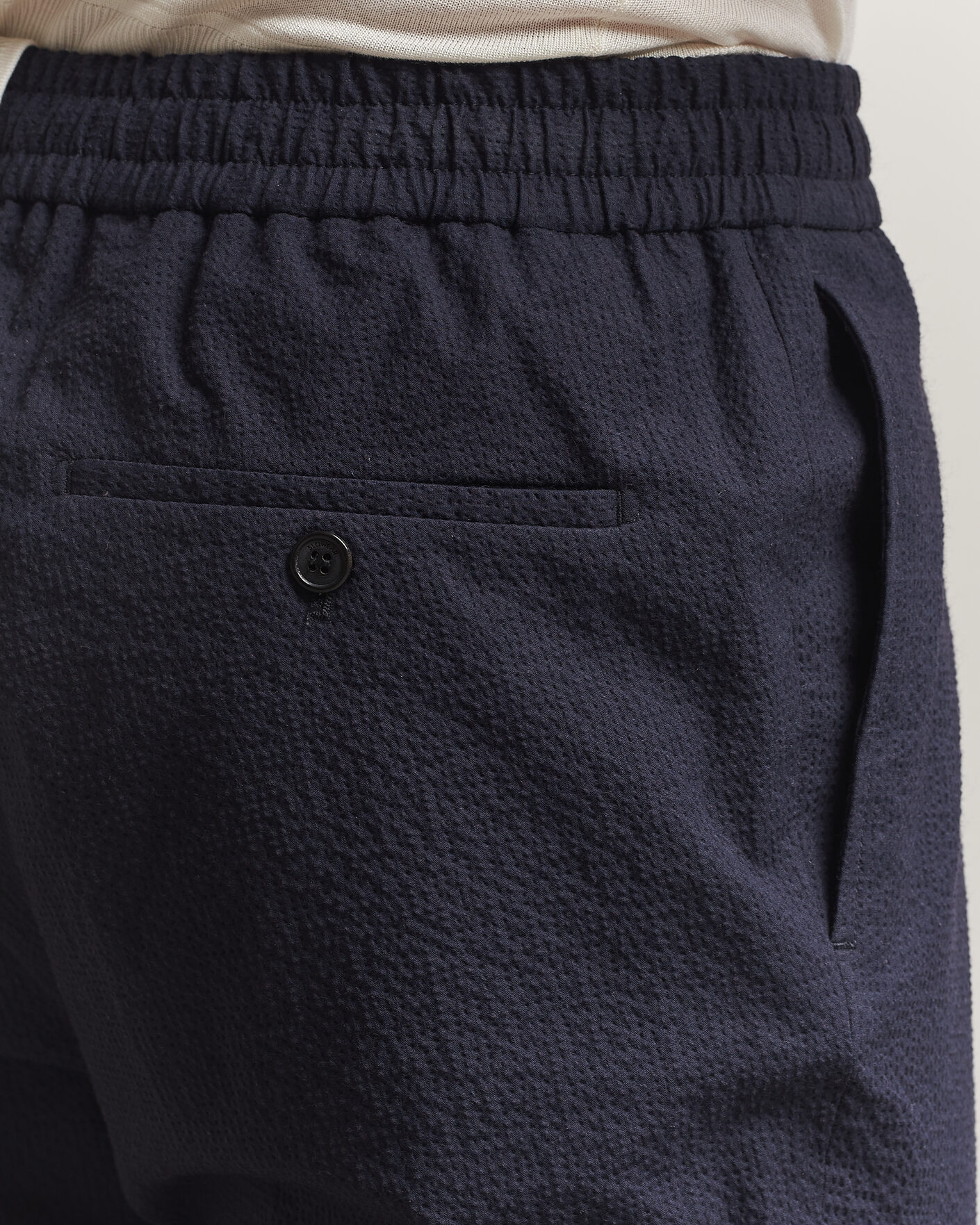Mies | Housut | Incotex | Tapered Fit Seersucker Pants Navy