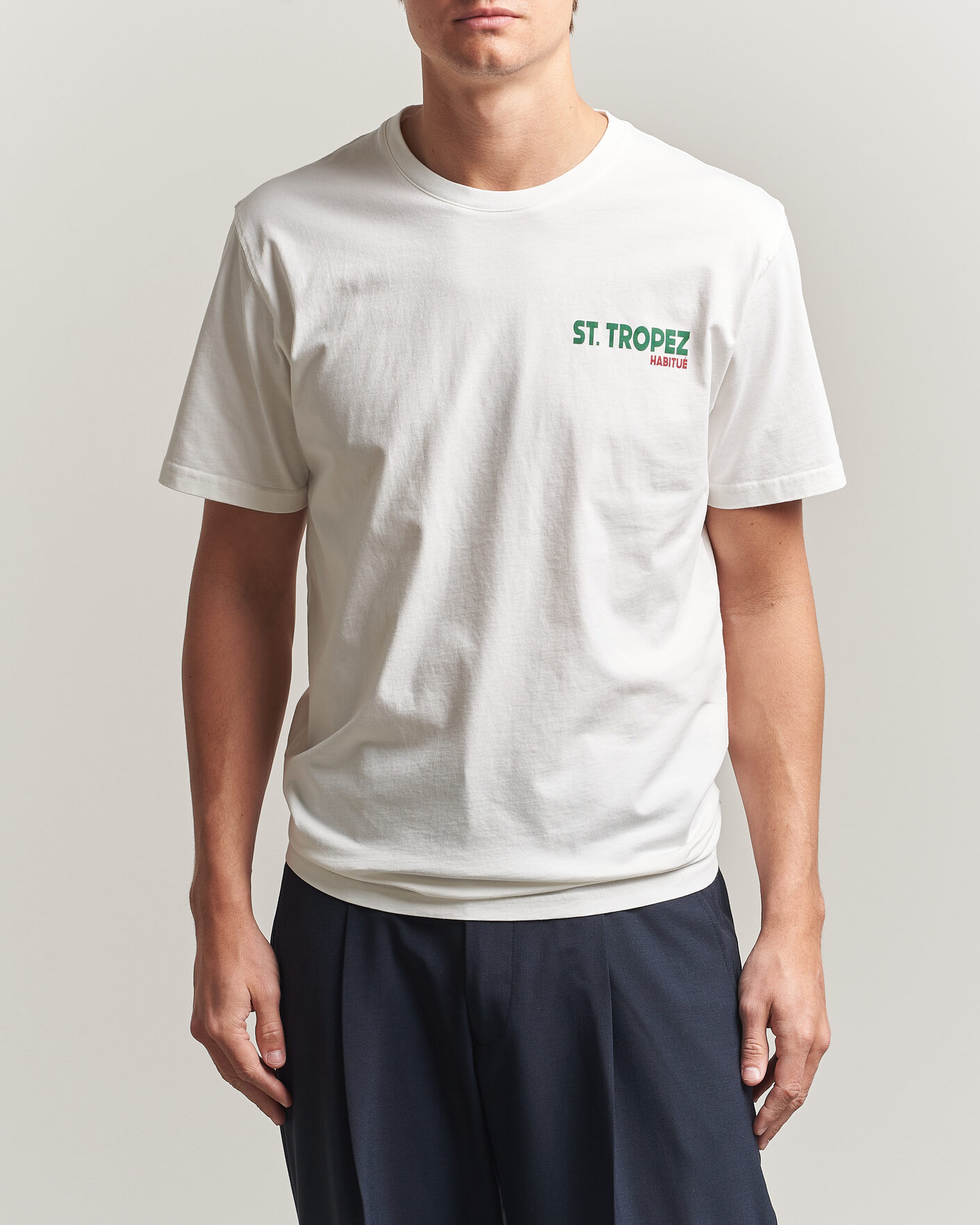 Mies | T-paidat | MC2 Saint Barth | Back Printed Cotton T-Shirt St Tropez Sun