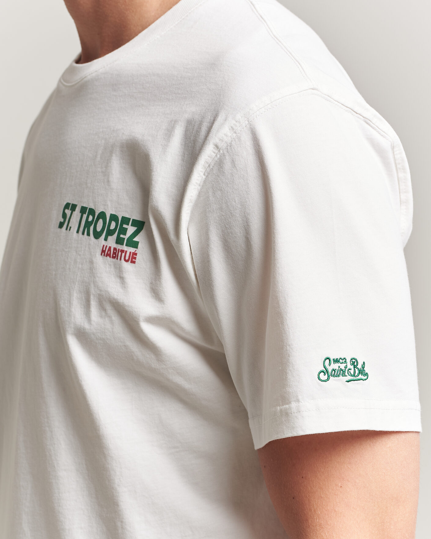 Mies | T-paidat | MC2 Saint Barth | Back Printed Cotton T-Shirt St Tropez Sun