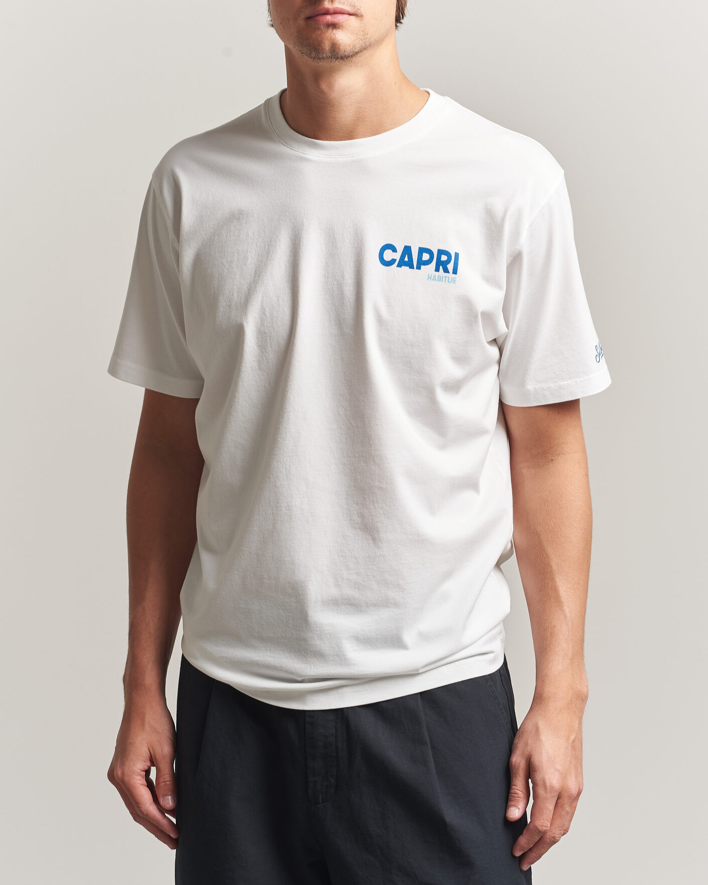 Mies | T-paidat | MC2 Saint Barth | Back Printed Cotton T-Shirt Capri Summer