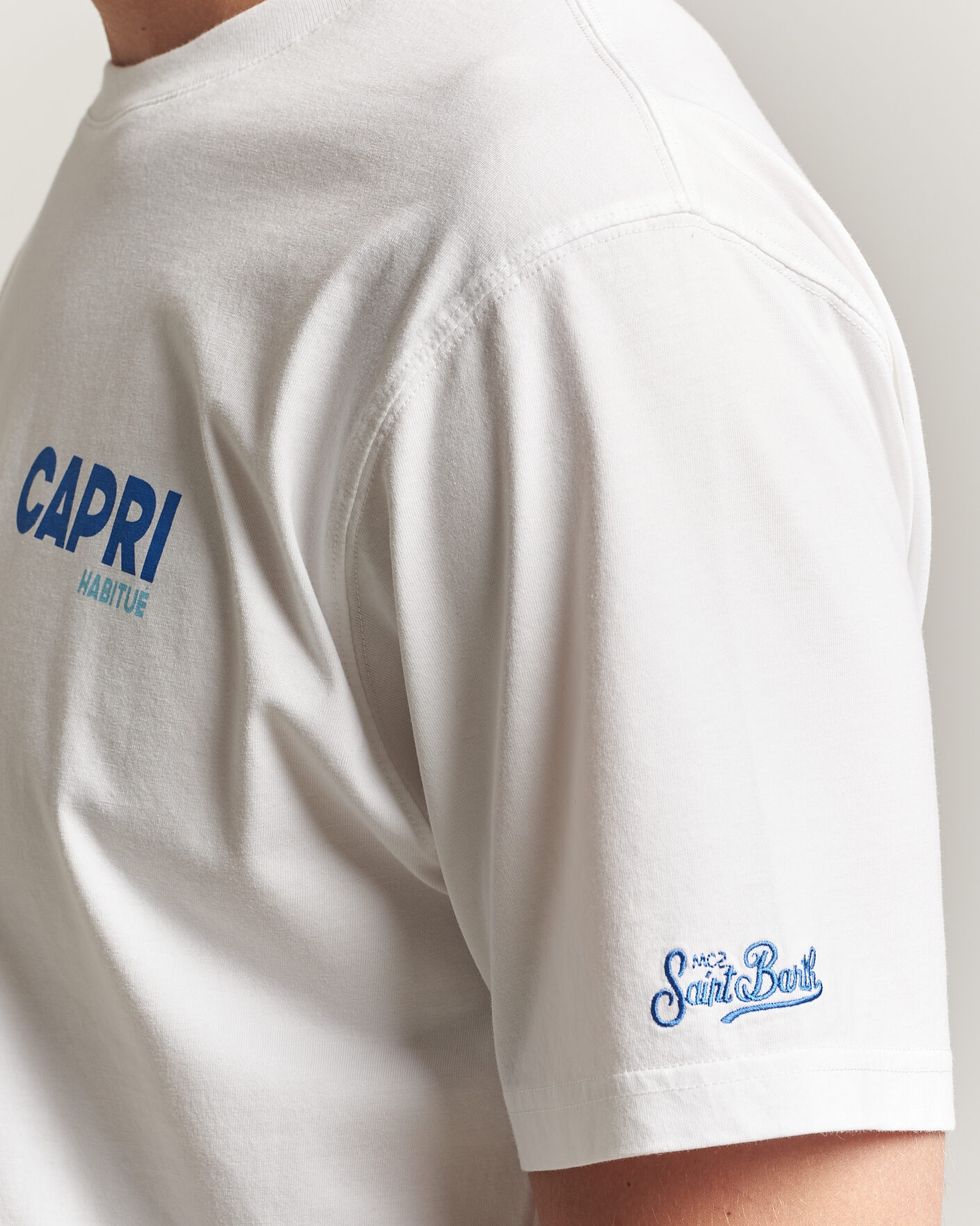 Mies | T-paidat | MC2 Saint Barth | Back Printed Cotton T-Shirt Capri Summer