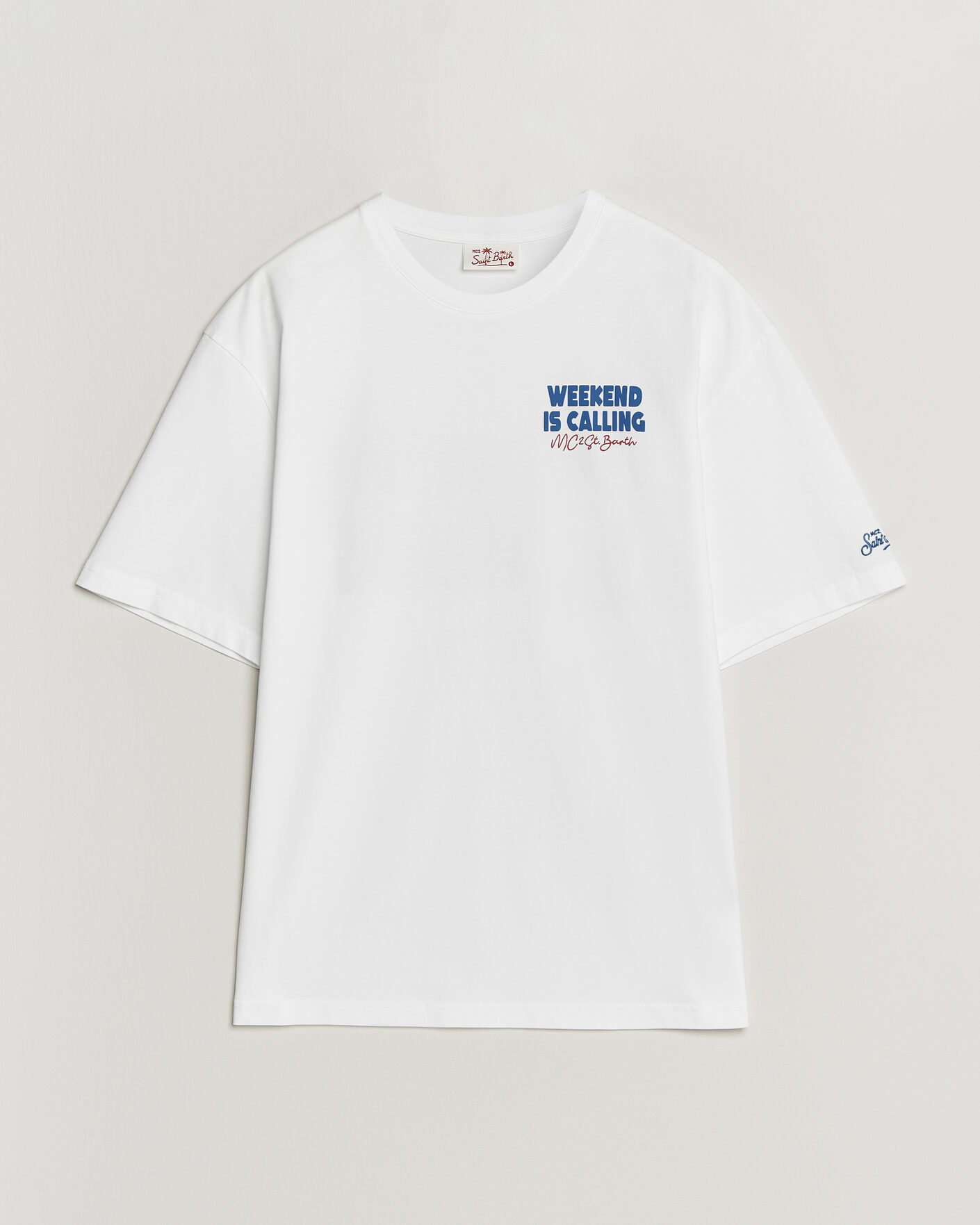 Mies | T-paidat | MC2 Saint Barth | Back Printed Cotton T-Shirt Weekend Jet