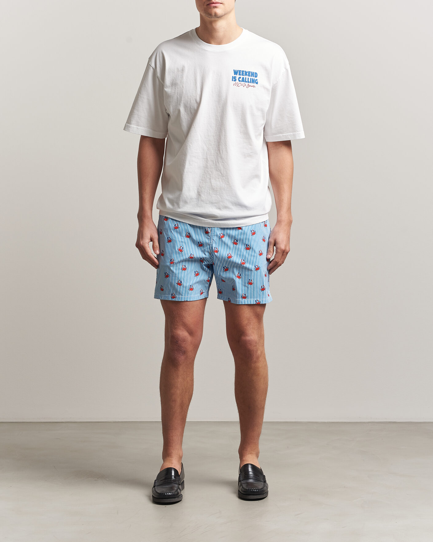 Mies | T-paidat | MC2 Saint Barth | Back Printed Cotton T-Shirt Weekend Jet