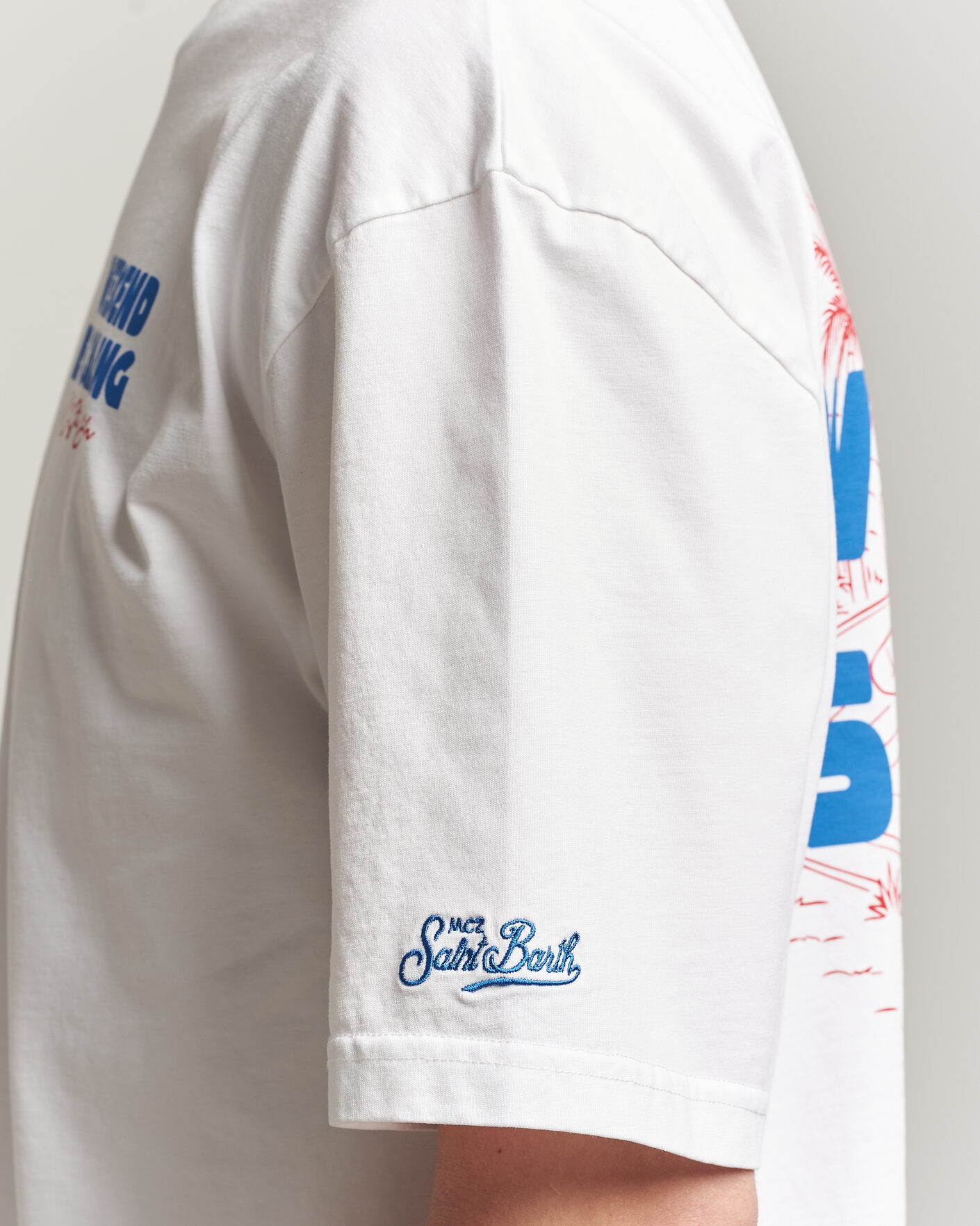 Mies | T-paidat | MC2 Saint Barth | Back Printed Cotton T-Shirt Weekend Jet