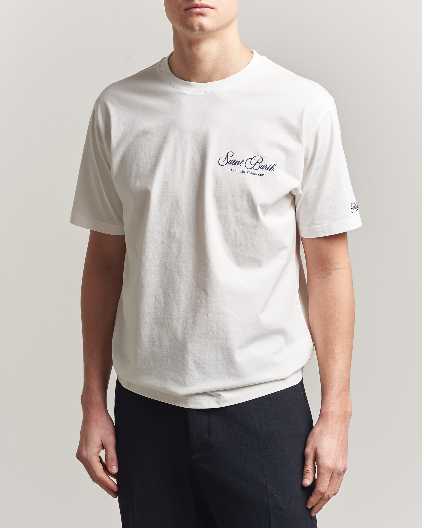 Mies | T-paidat | MC2 Saint Barth | Back Printed Cotton T-Shirt Gustavia Cup
